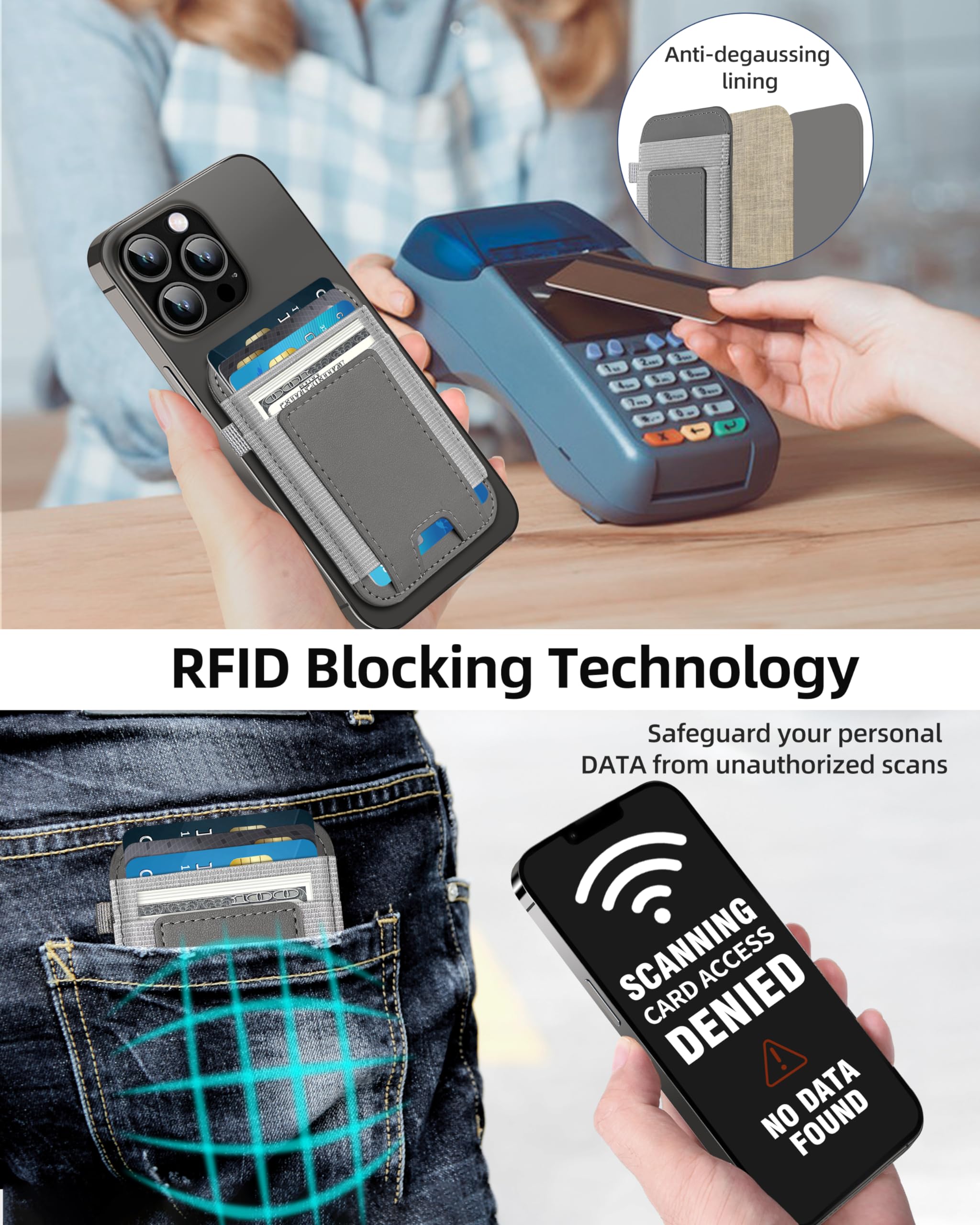 Extrelife Magnetic Wallet, Magsafe Wallet For Apple Iphone 16/15/14/13/12 Series, Leather Wallet For Magsafe, Magnetic Phone Wal