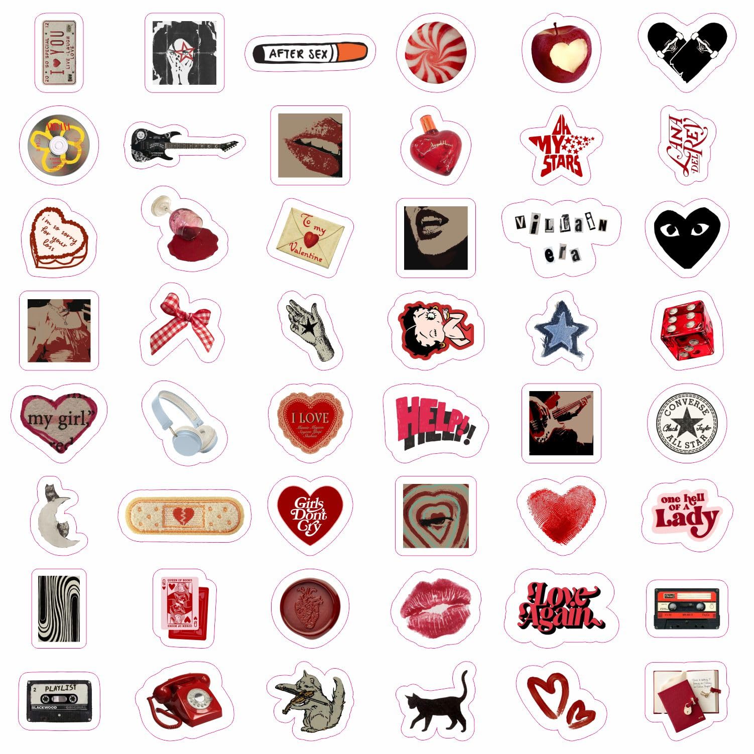 100Pcs Downtown Girl Stickers For Water Bottle And Laptop   Downtown Girl Party Favors & Decorations, Waterproof Vinyl Decals, U