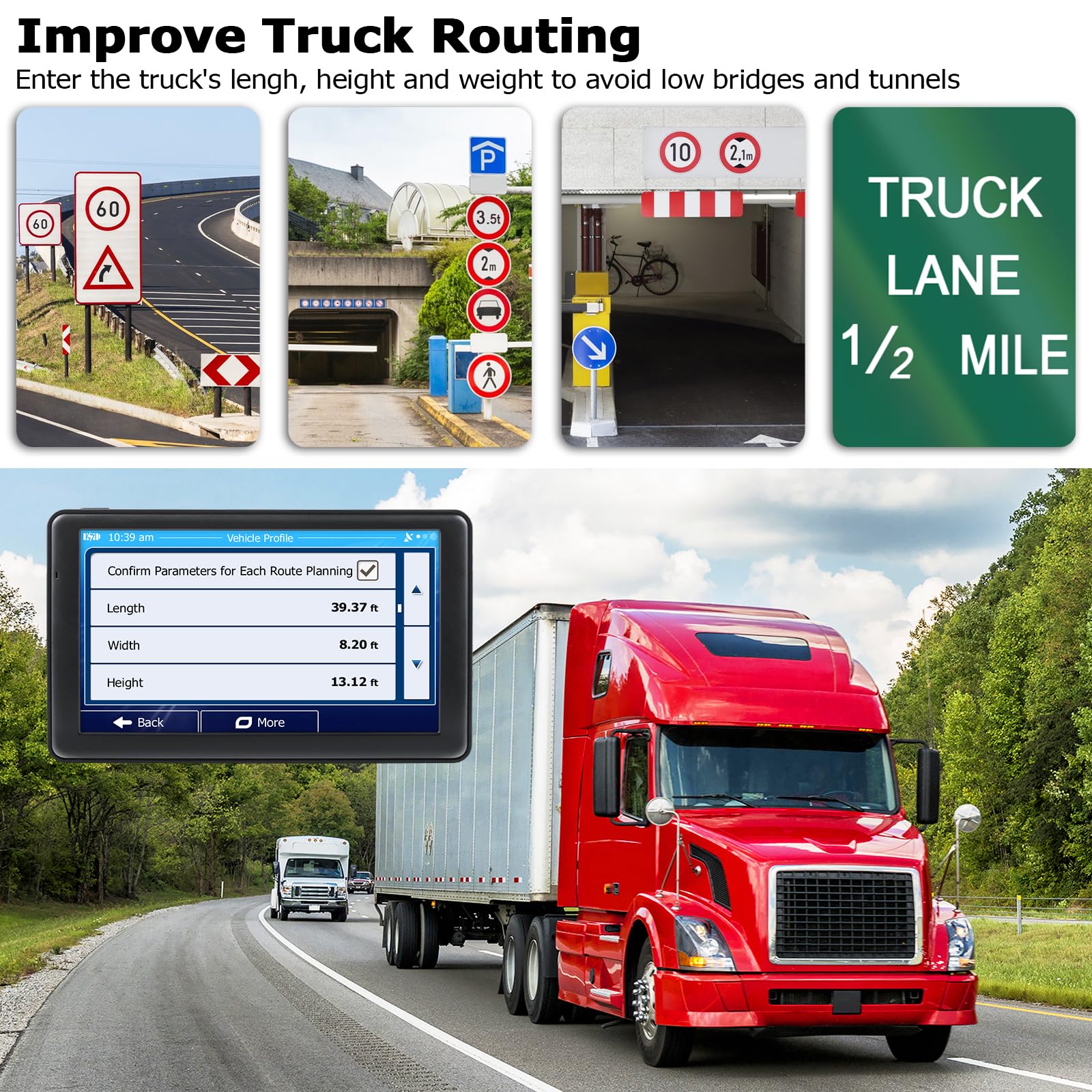 Lovpoi Gps Navigator For Car Truck, Gps Commercial Drivers 2025 Trucker Gps For Semi Truck With 7 In Gps Navigation Systems(Map Free Lifetime Updates), Voice Assist, Speed Limit Warnings