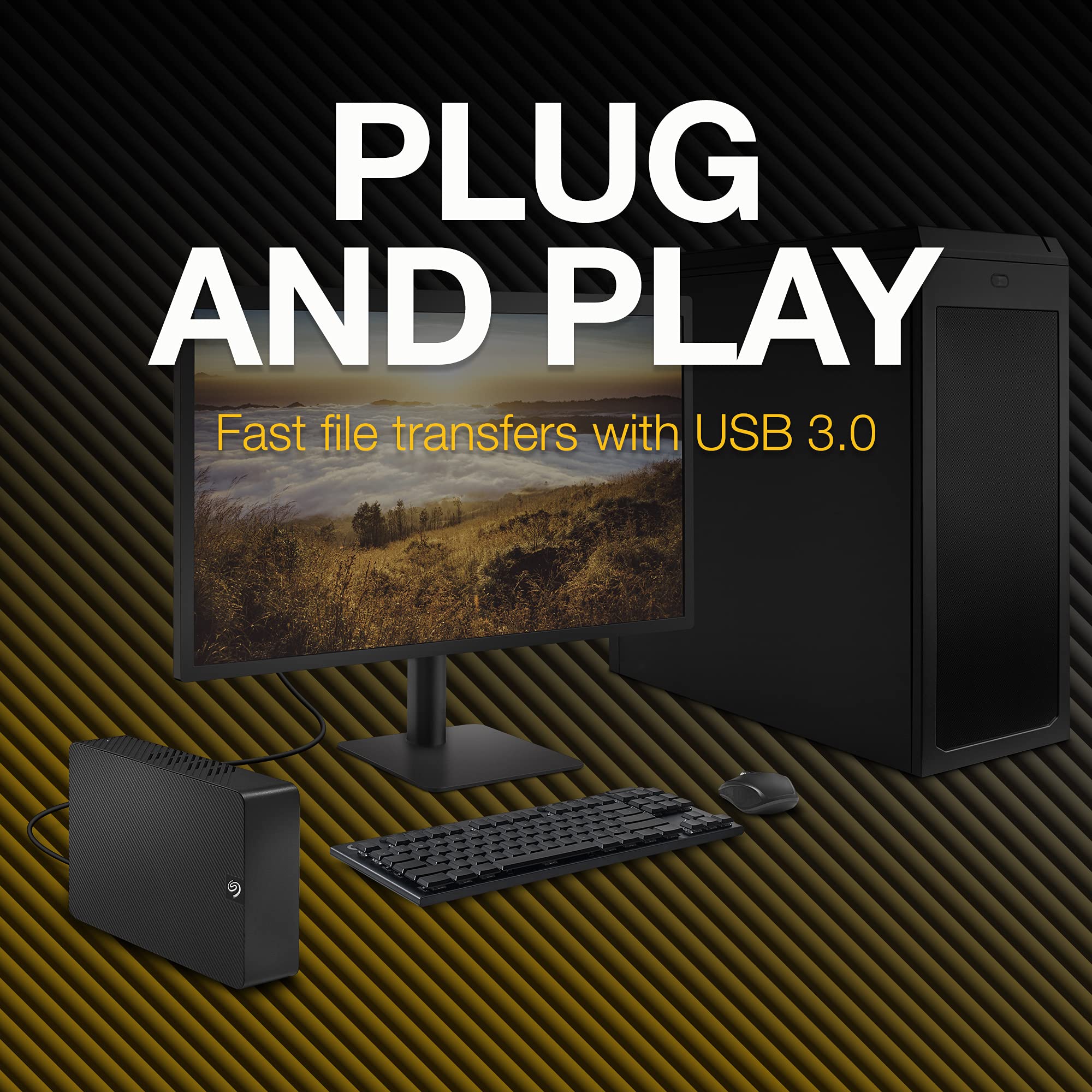 Seagate Expansion 20TB External Hard Drive HDD   USB 3.0, with Rescue Data Recovery Services (STKP20000400)