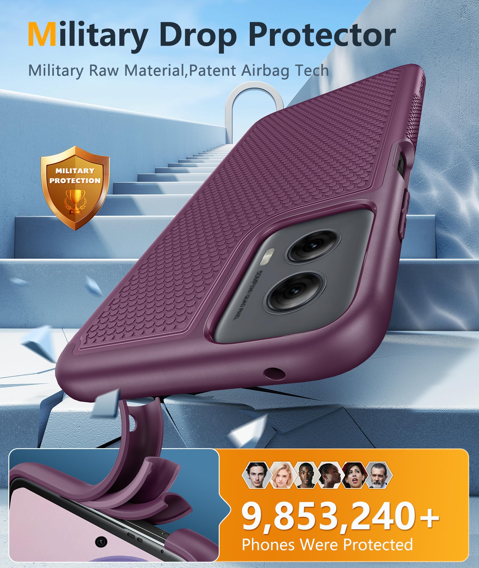 Fntcase For Motorola Moto G Power 5G 2024 Case: Dual Layer Protective Heavy Duty Cell Phone Cover Shockproof Rugged With Non Sli