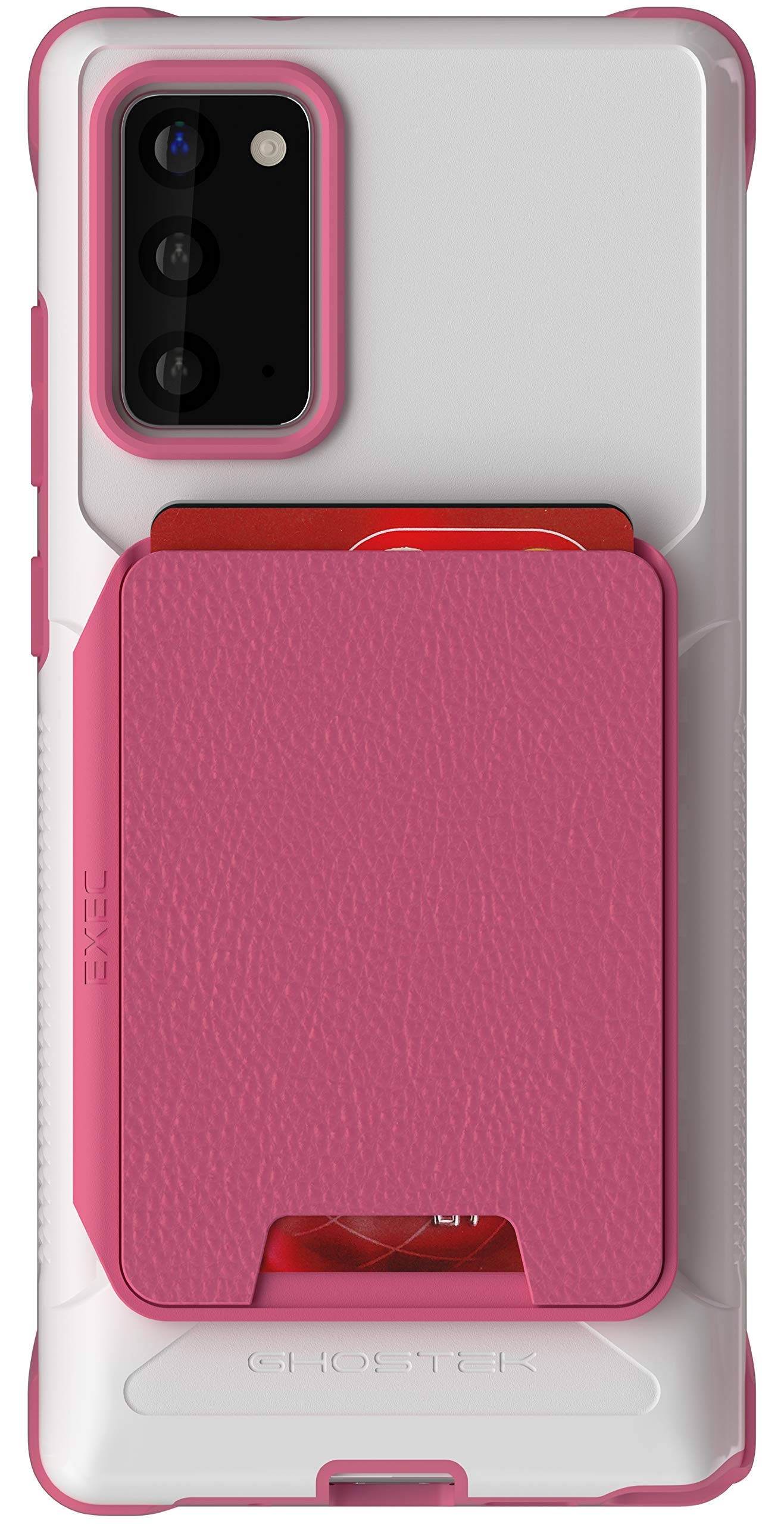 Ghostek Exec Galaxy Note 20 Wallet Case for Women with Pink Leather Card Holder Slot Built-in Magnet for Magnetic Car Auto Air V
