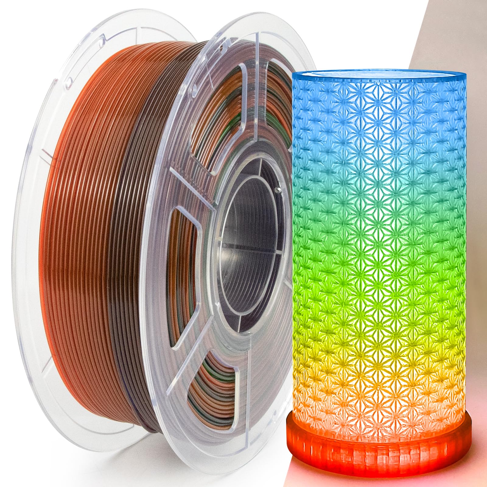 Iemai Rainbow Petg Filament 1.75Mm, Rapid High Speed 3D Printer Filament At 50 600Mm/S, Hyperfast Color Changing Rainbow Filamen