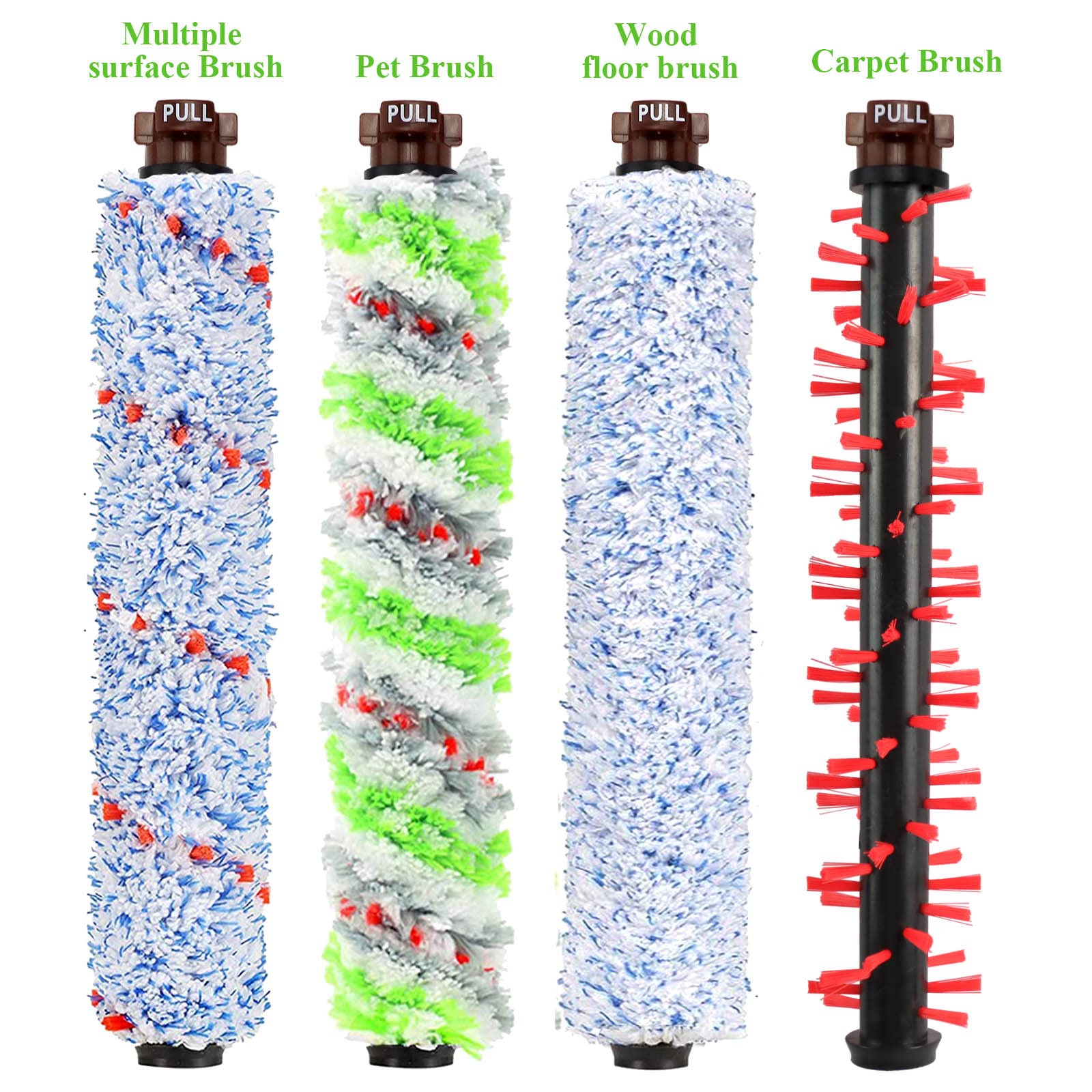 LUXRILIX Crosswave Brush Roll & Filter Replacement for Bissell 1785A 2306A, Red/Blue/Green/White, Durable PP Material