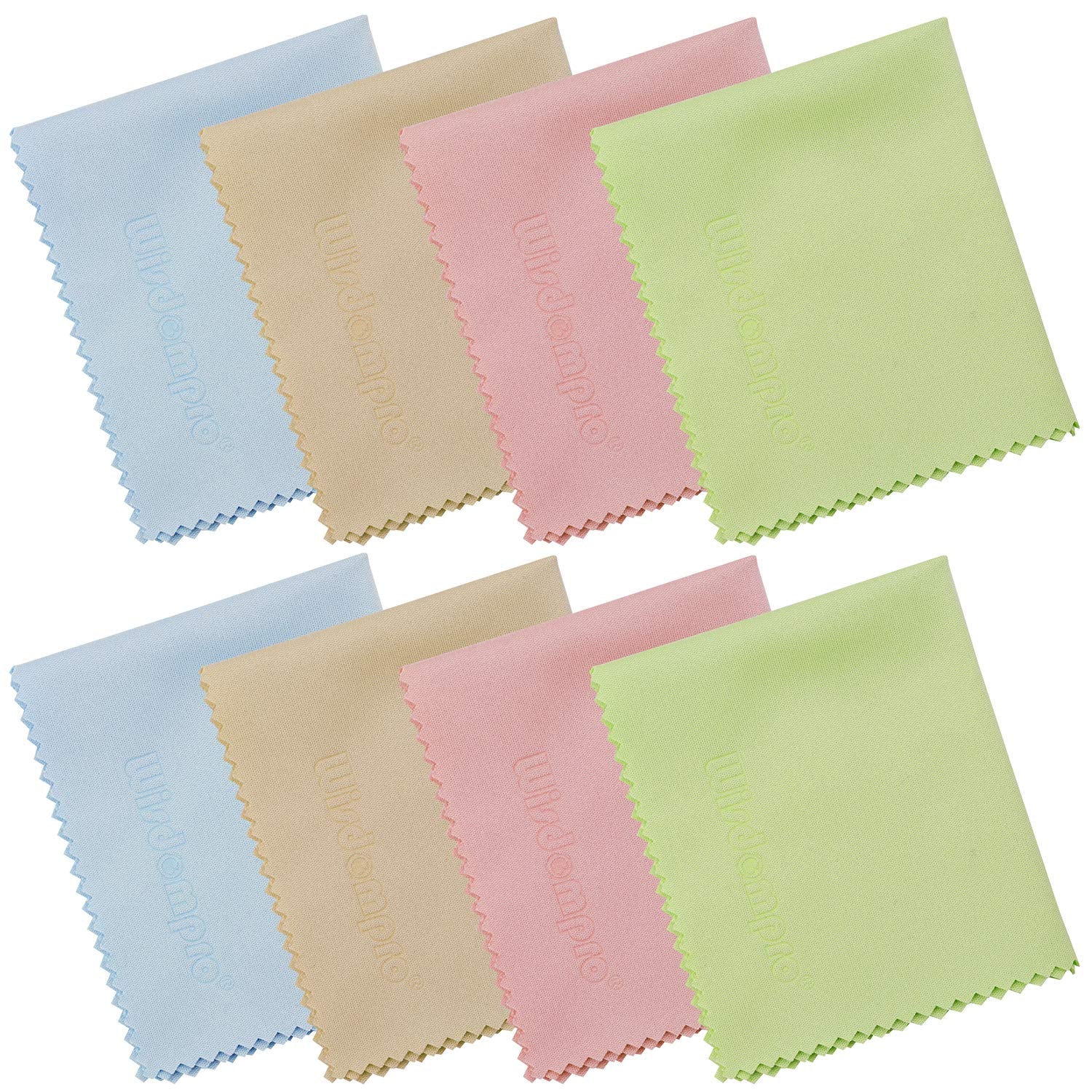 Wisdompro 8 Pack 5.7 X 6.9 Inches Microfiber Cleaning Cloth For Camera Lens, Glasses, Phone, Iphone, Ipad, Tablet, Laptop, Lcd T
