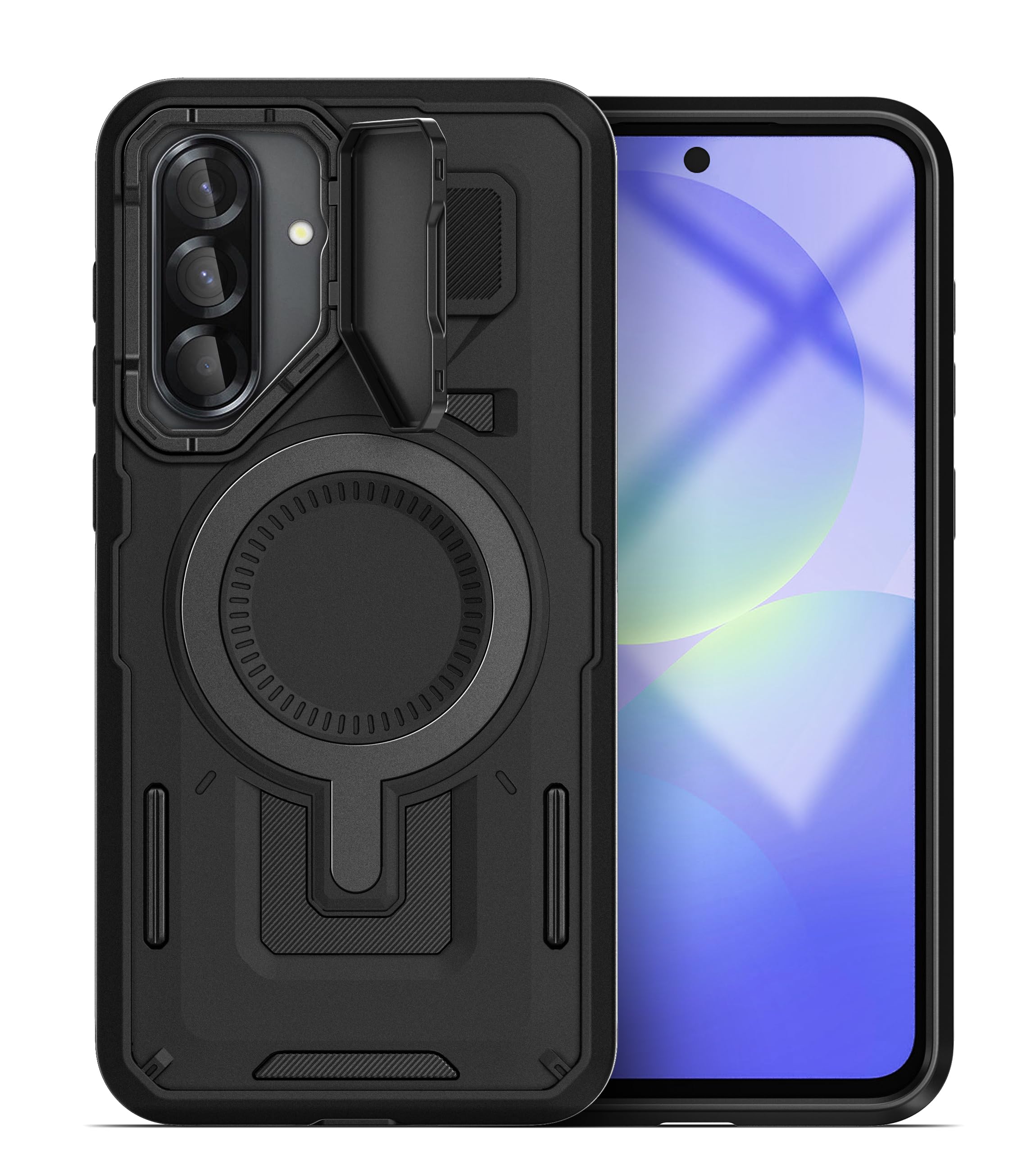 ENCASED Explorer Case for Samsung Galaxy A36 5G with Camera Cover, Heavy Duty Magnetic Case with Lens Protector and Kickstand [H