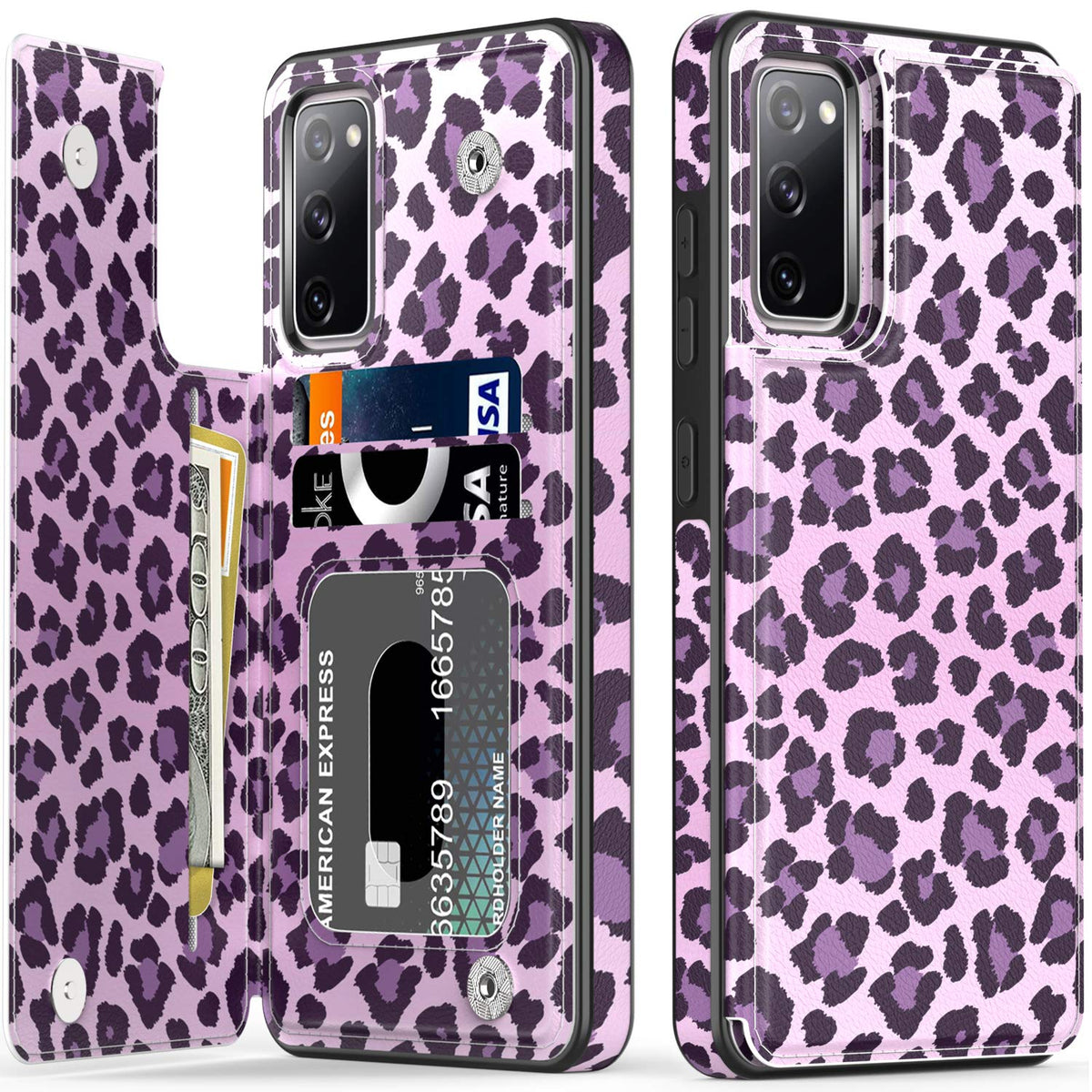 Leto Galaxy S20 Fe Case,Flip Folio Leather Wallet Case Cover With Fashion Flower Designs For Girls Women,With Card Slots Kicksta