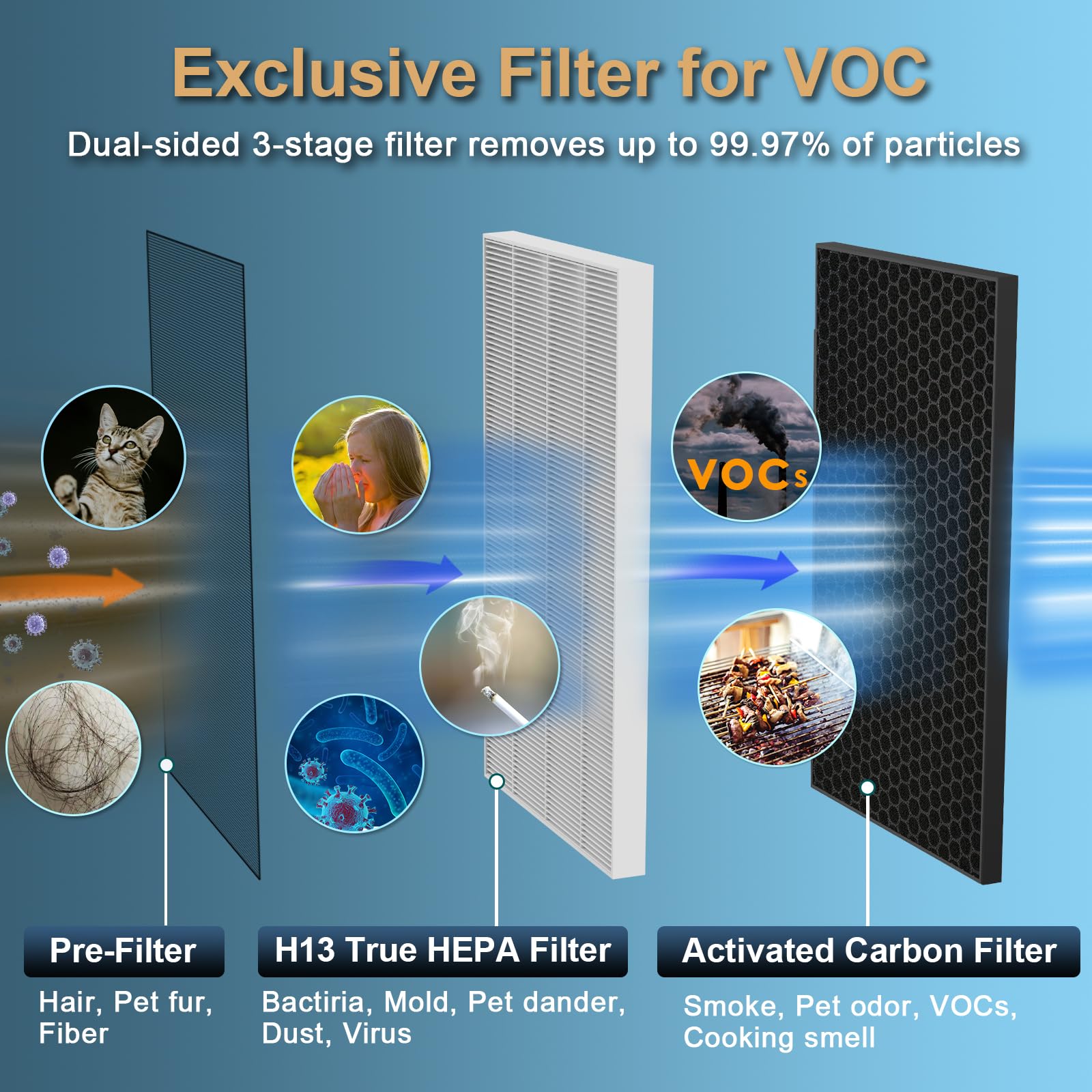 Breathe Clean, Fresh Air With Our 2 Pack Of Priestley P1240 Replacement Voc Filters. Effectively Captures Vocs, Odor, Dust, Form