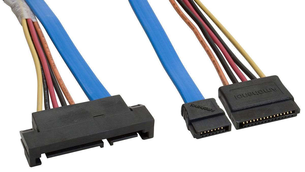 Amphenol Cs Satdrivex2 001 Serial Ata Sata Drive Connector Extension Cable, 1 M, 3.3', Blue
