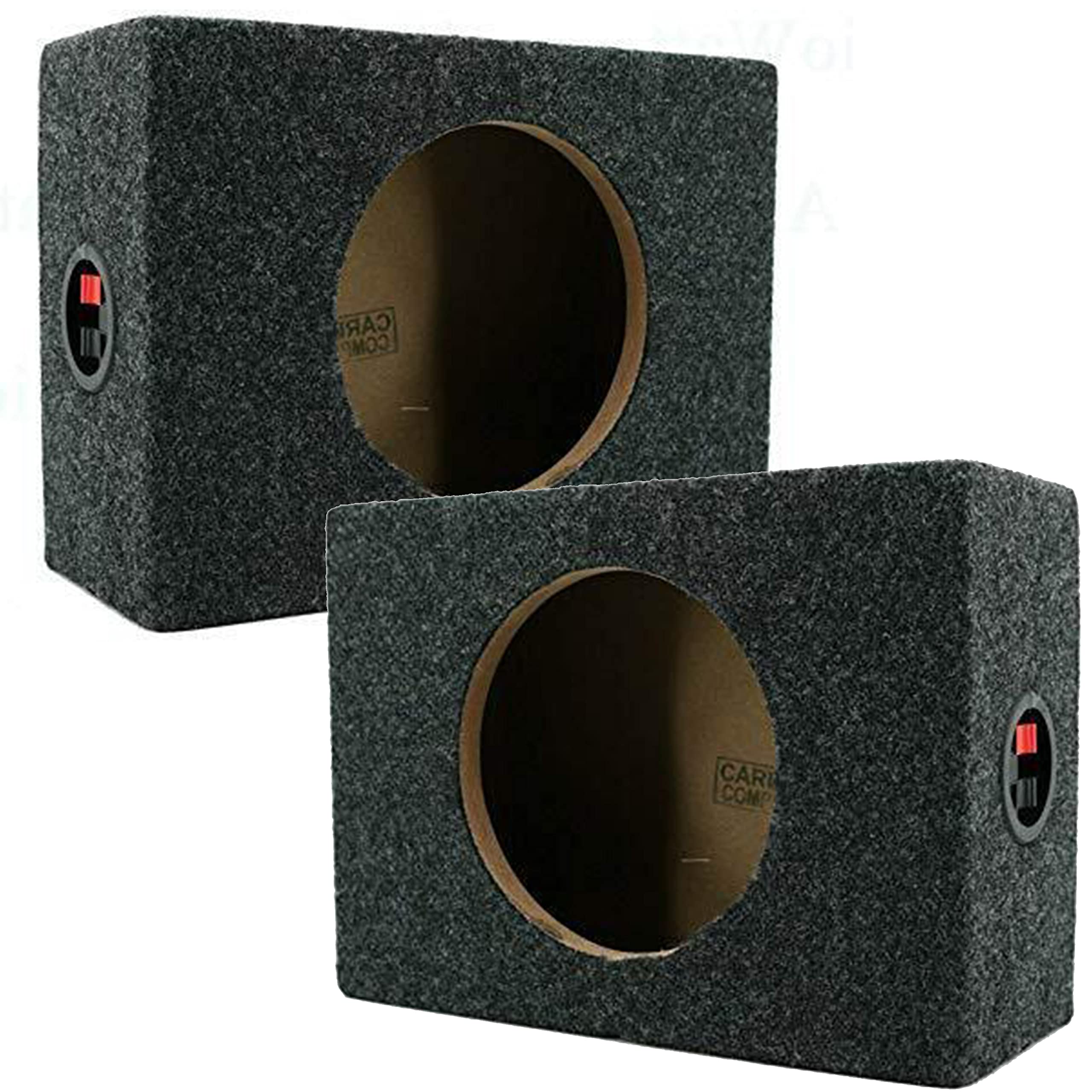 2X Audiotek Ca 65Cb 6.5  Inch Vented Speaker Box Enclosure Carpet Texture Terminal Cup Product For Great Audio Medium Density Fi