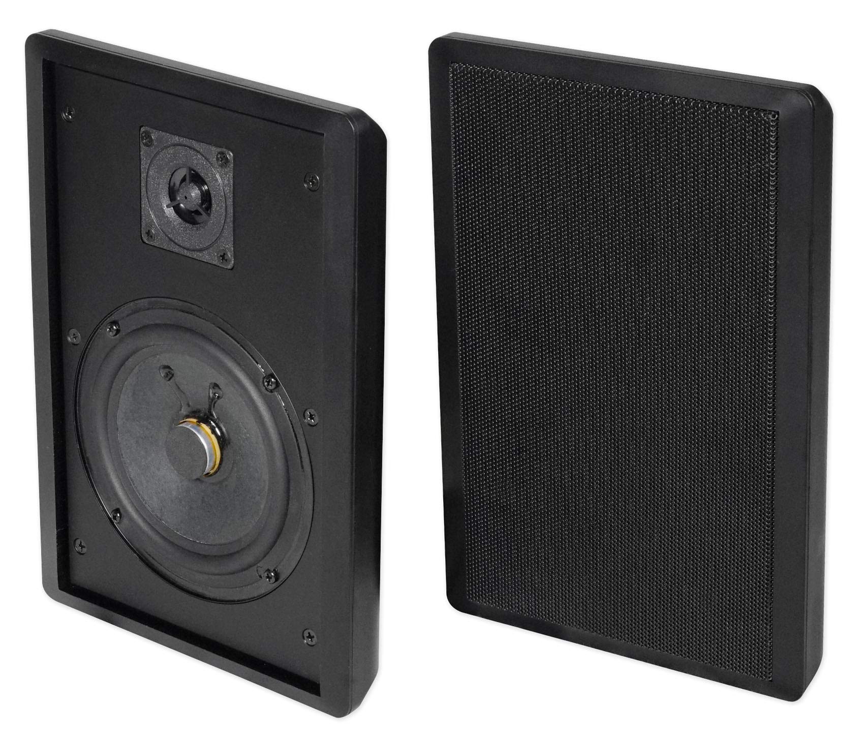 Rockville Pair Rock Slim 70B Black 5.25 70V Commercial Restaurant Wall Speakers