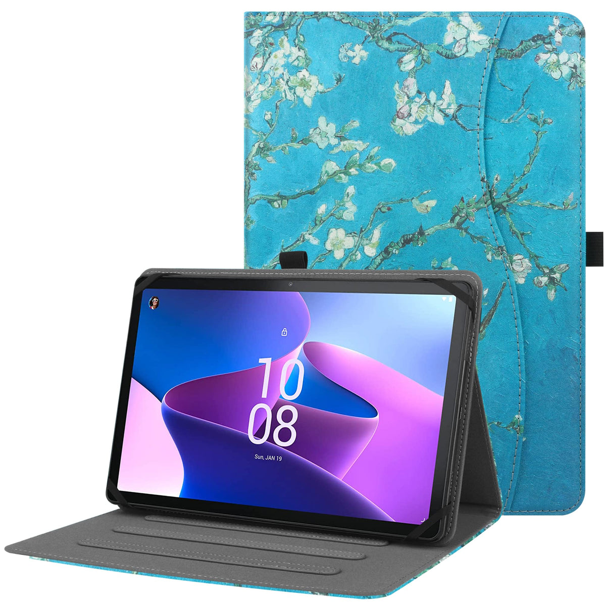 Hgwalp Universal Case For 9 11Inch Tablet,Multi Viewing Angels Pu Leather Stand Folio Case Cover With Handstrap For 9'' 10.1'' 1