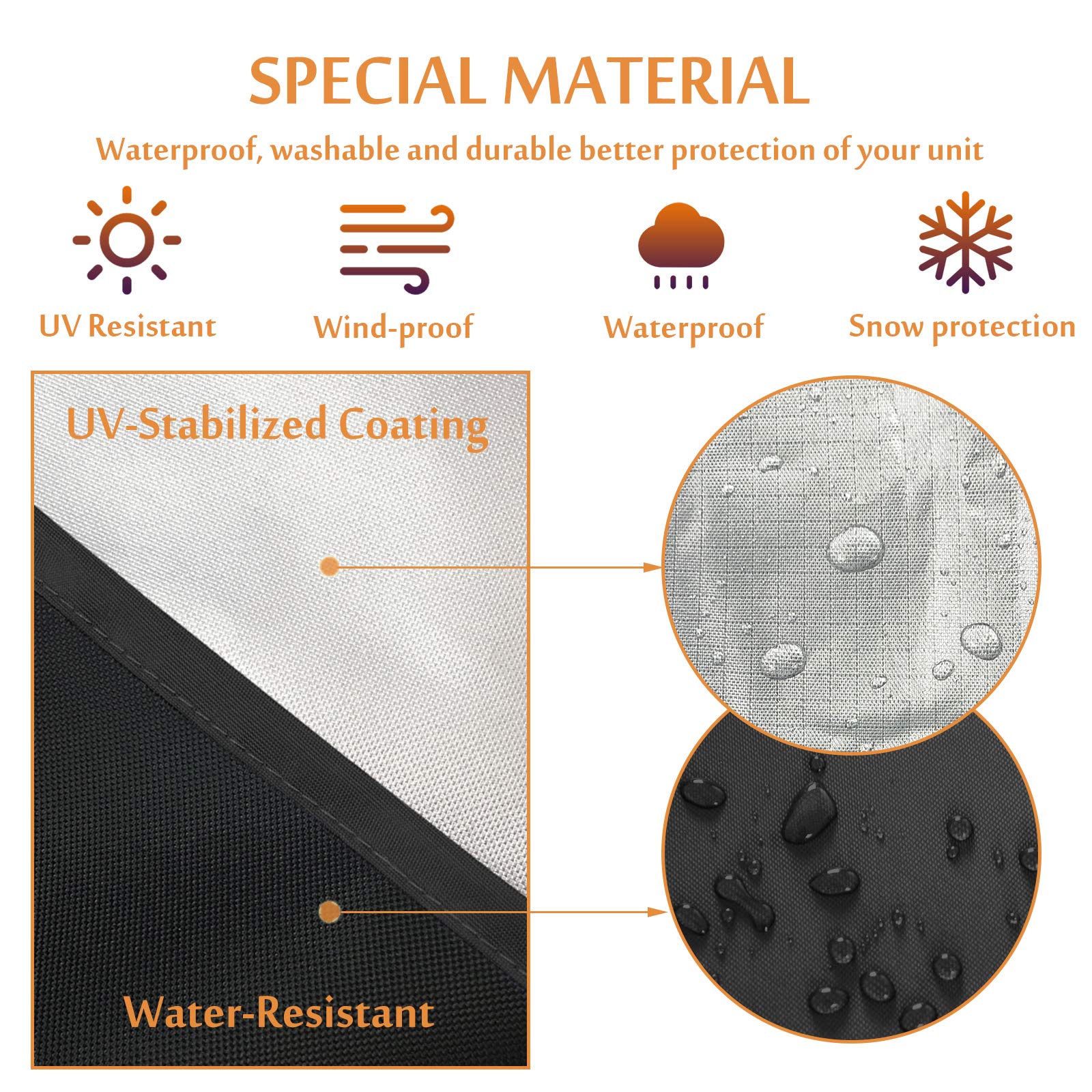 Foozet Window Air Conditioner Cover For Outside Unit, 21''W X 16''D X 15''H Inches, Small, 420D