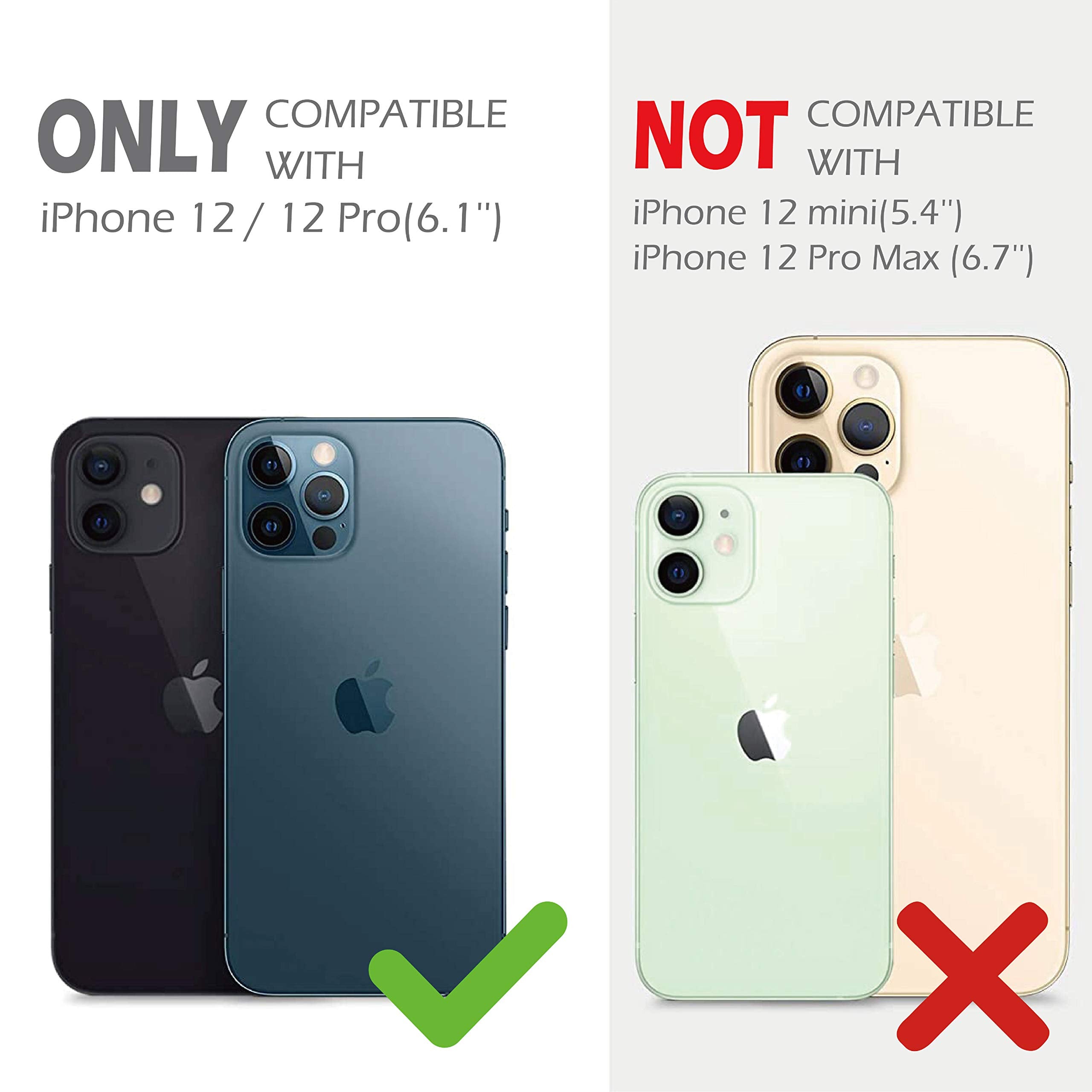 Imluckies Compatible With Iphone 12 Pro / 12 Case With Camera Cover, Hard Pc Back & Soft Bumper, Protective & Slim Fit, Camera P