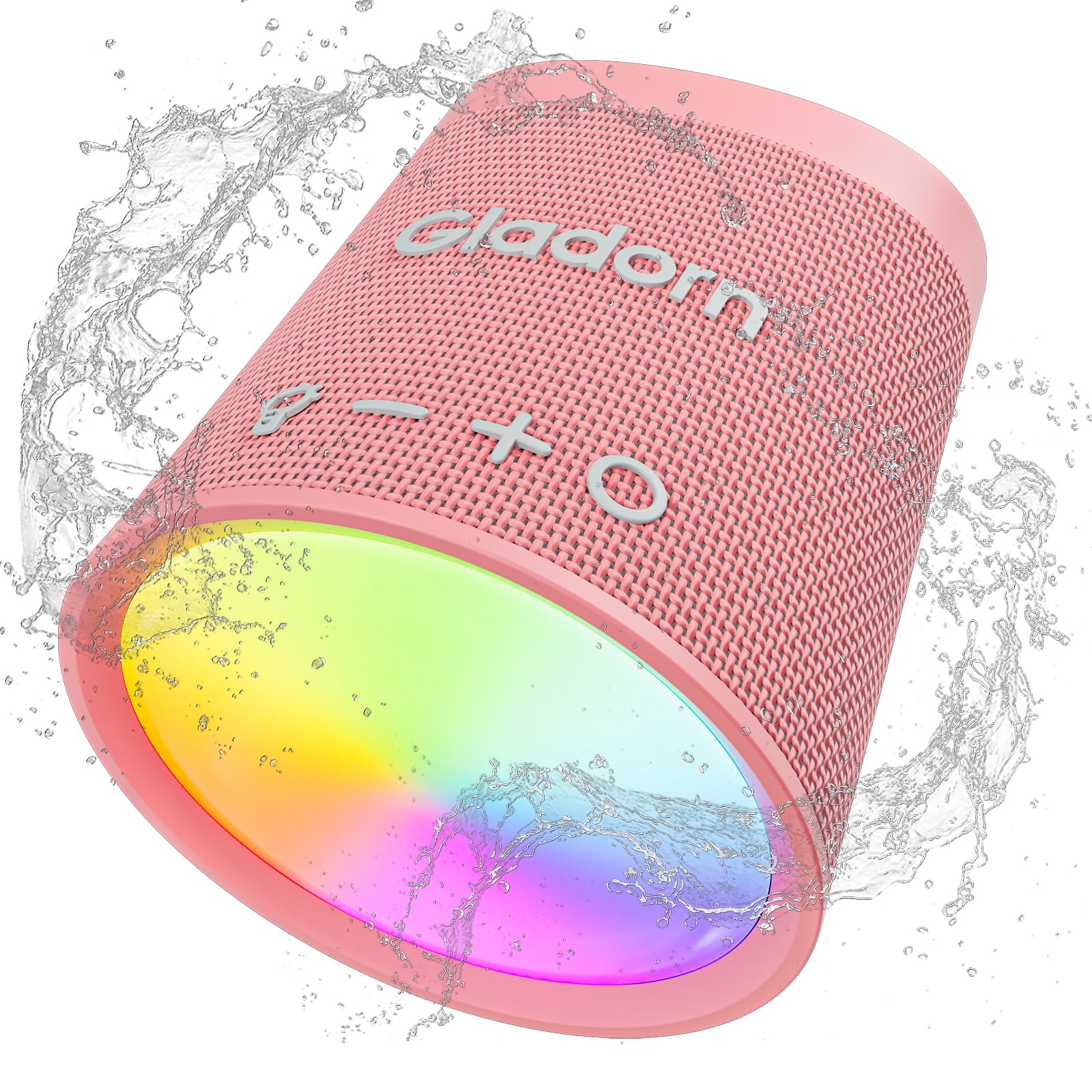 Small Portable Bluetooth Speaker, RGB Lights, IPX6 Waterproof, 20H Playtime
