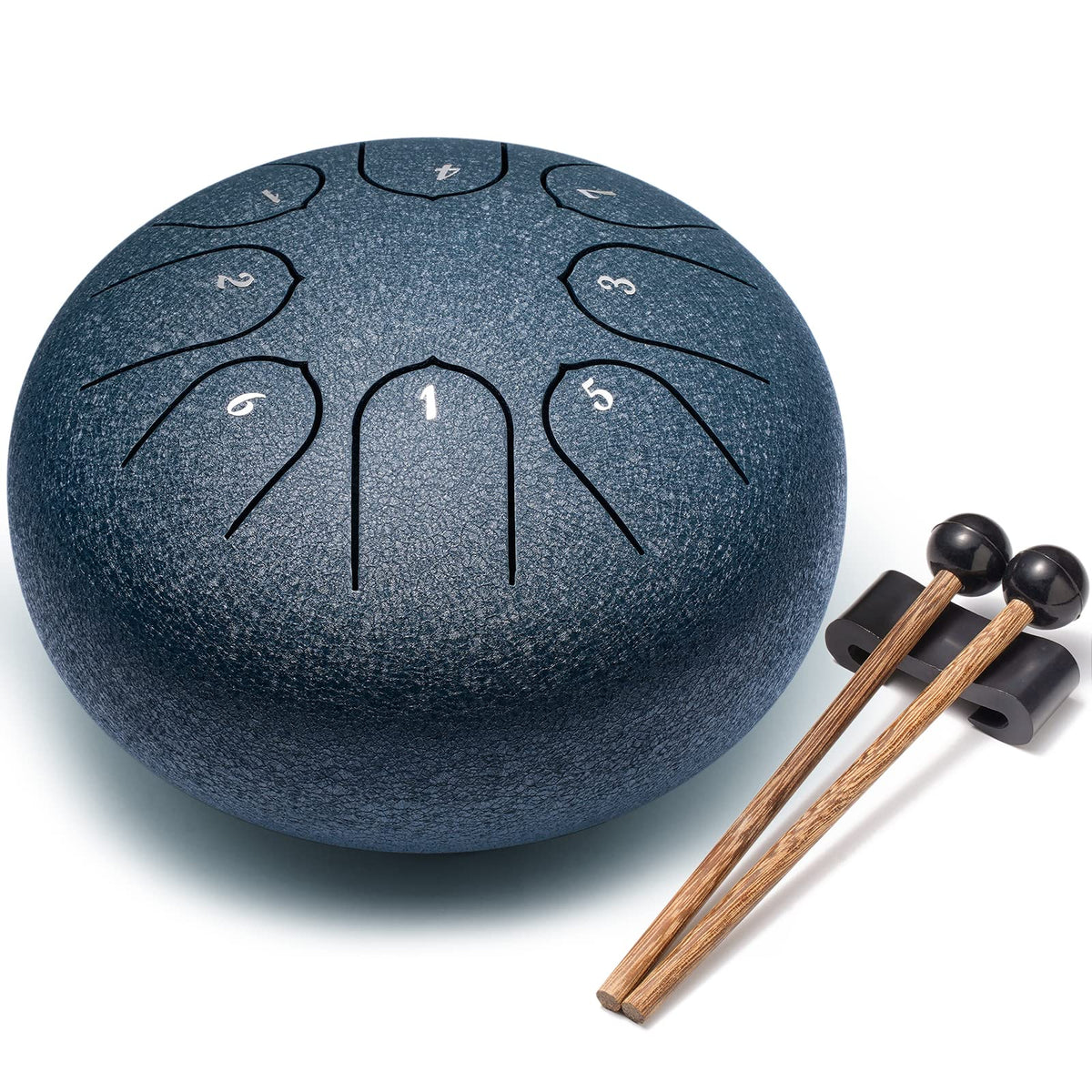 Lronbird Alloy Steel Tongue Drum 6 Inch 8 Notes Hand Drums With Bag Sticks Music Book, Sound Healing Instruments For Musical Edu