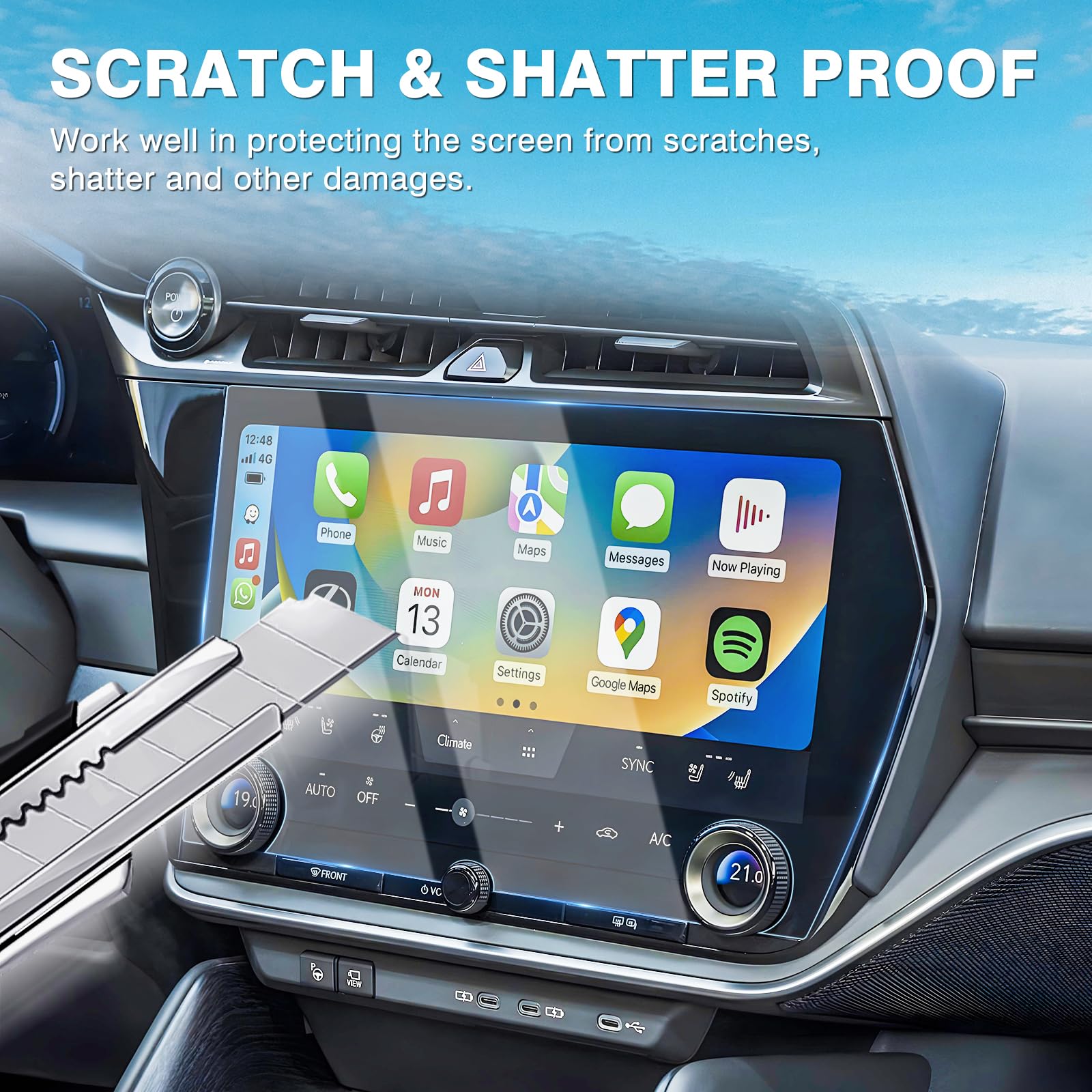 Karltys 2 Pack 14 Inch Screen Protector For Lexus Rz 450E 2023 2024 2025, Touchscreen Tempered Glass Protector Ultra Clear Anti Glare Center Screen Cover For Lexus Rz 450E Accessories