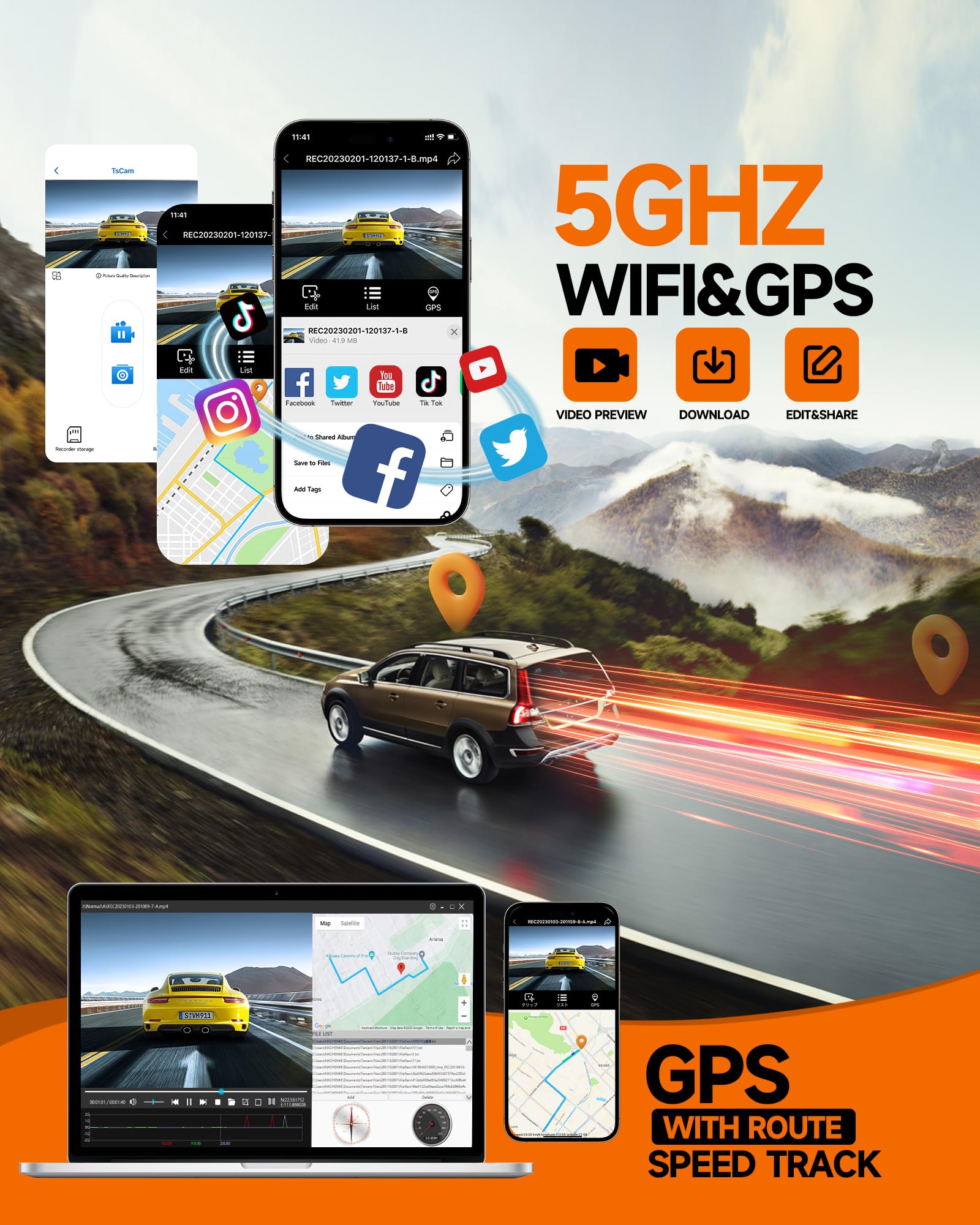 Neideso 360 Dash Cam Front, Rear And Inside, 4 Channel 3K+3*1080P, 5Ghz Wi Fi Gps, Voice Control, 4K+1080P*2 Dash Camera For Car