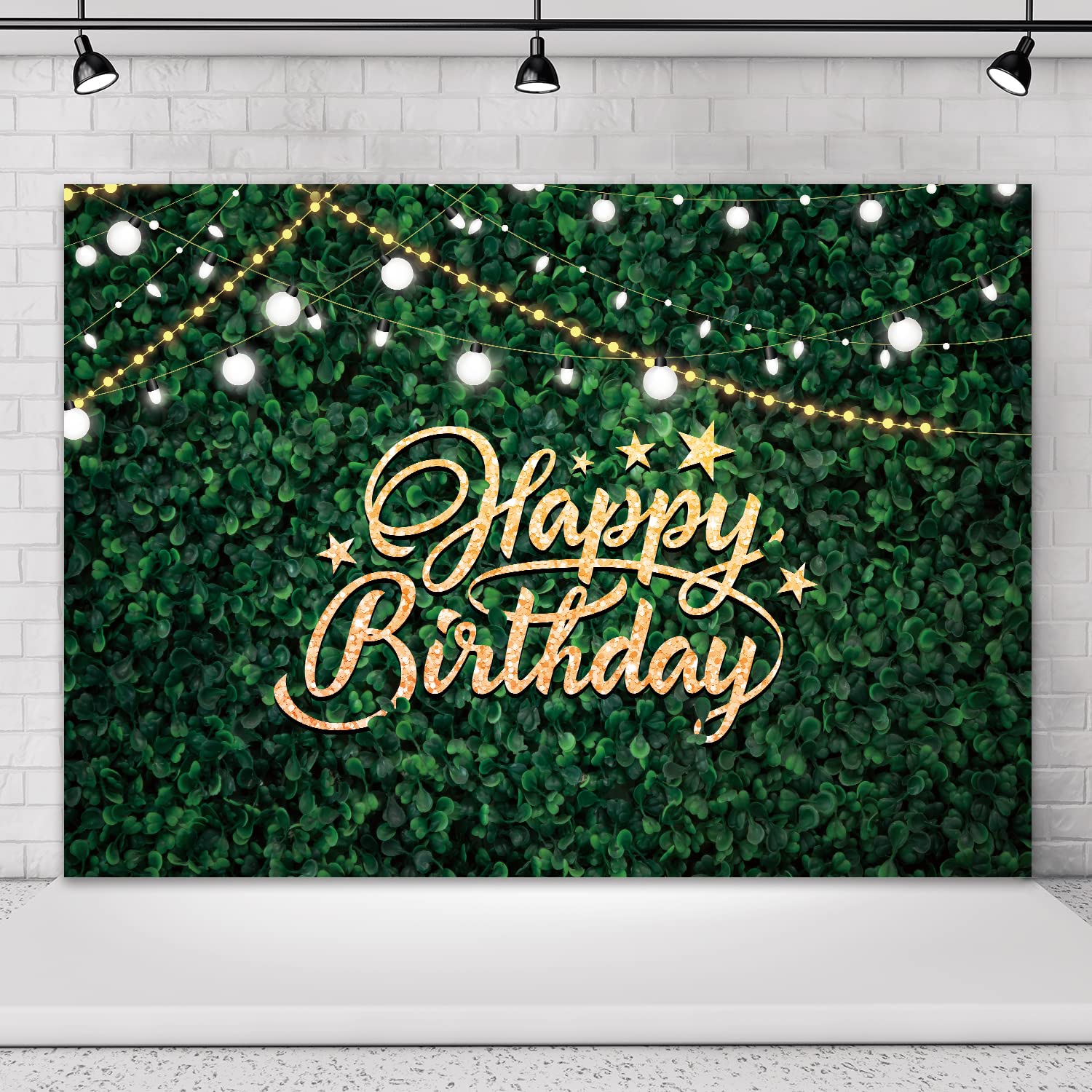 Omifly Green Grass Happy Birthday 8X6Ft Backdrop For Photography Wall Greenery Safari Spring Lawn Leaves Natural Birth Bday Back