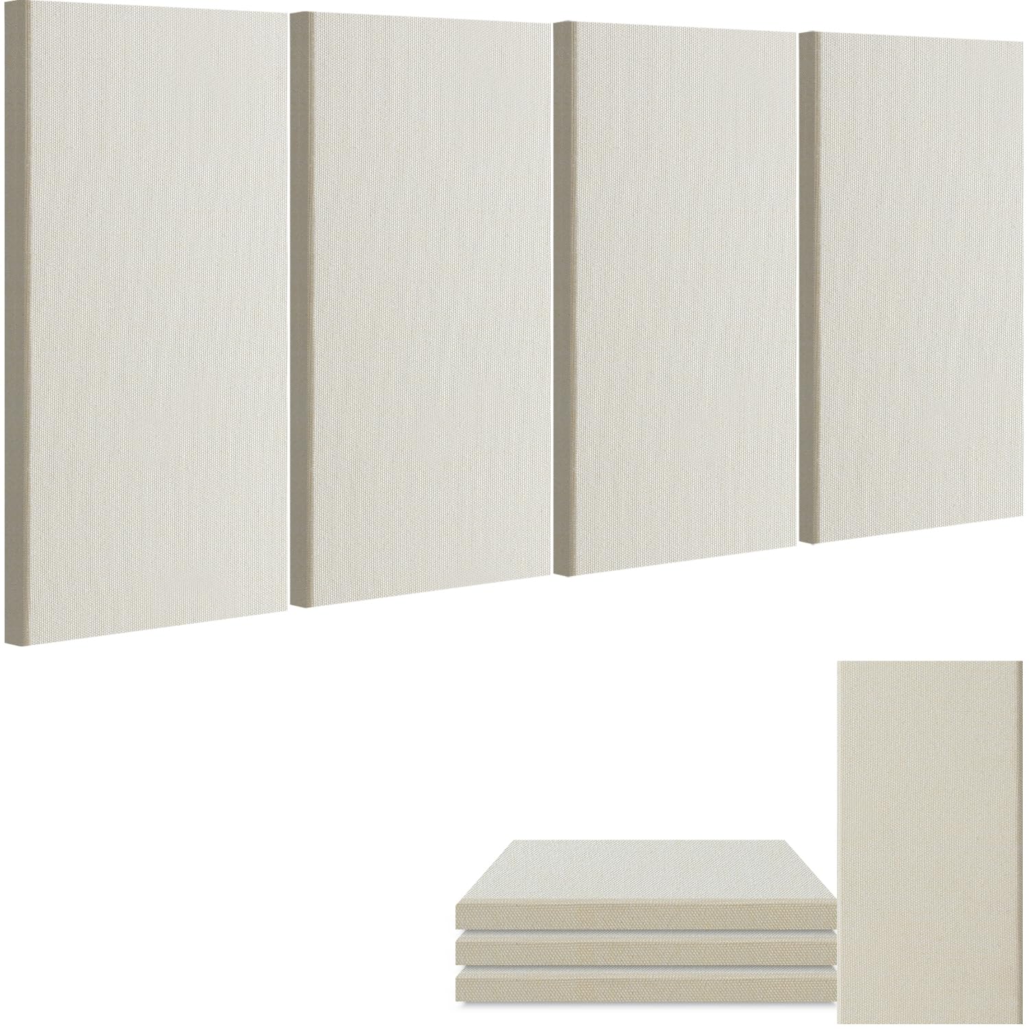 Bubos 4 Pcs Acoustic Panels,24''X12'' Fabric Soundproof Wall Panels,Self Adhesive Sound Absorbing Panels For Studios, Office, Ho