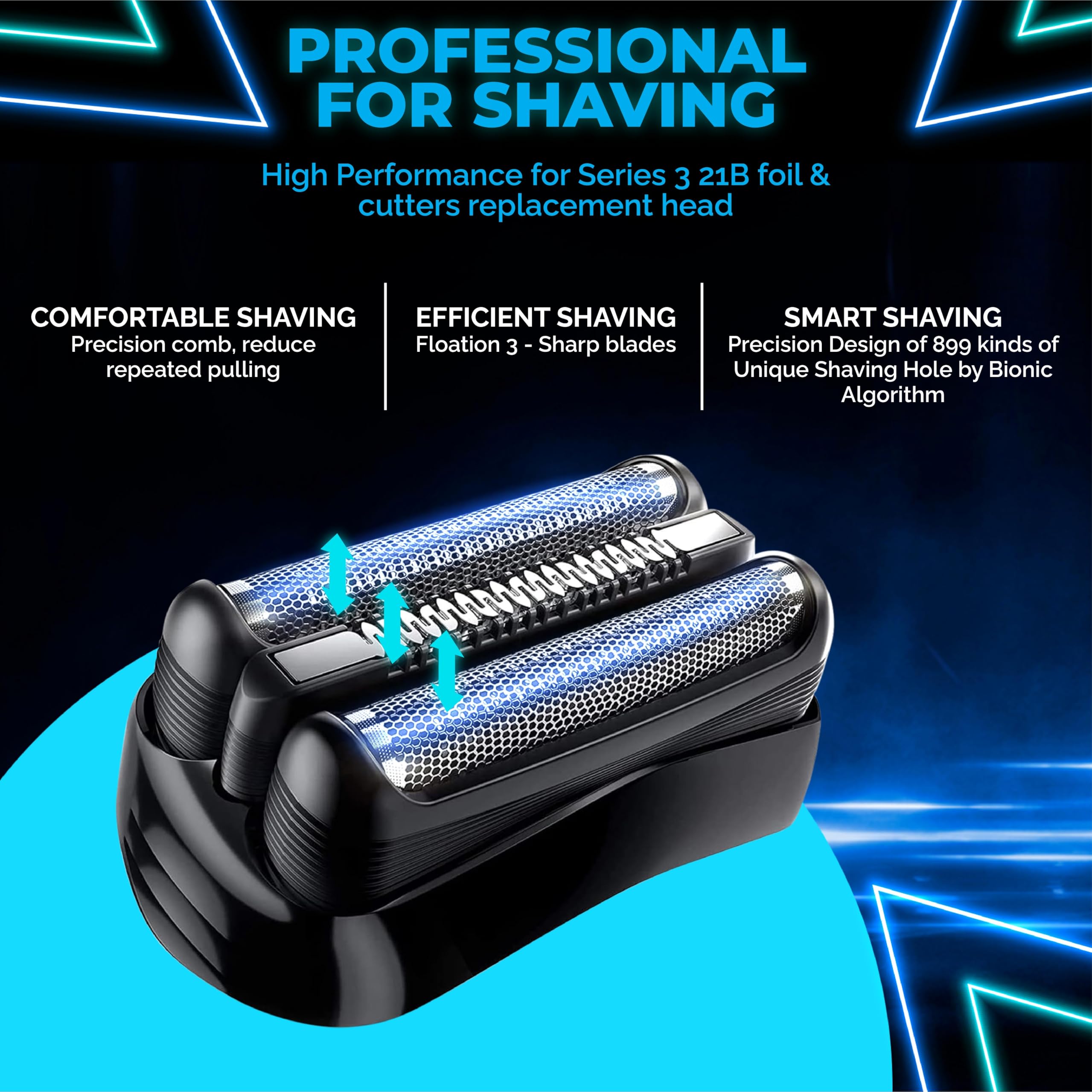 21B Series 3 Replacement Head For Electric Shaver Braun Series 3 S3 Wet And Dry Electric Heads Compatible With Braun S3 Replacem