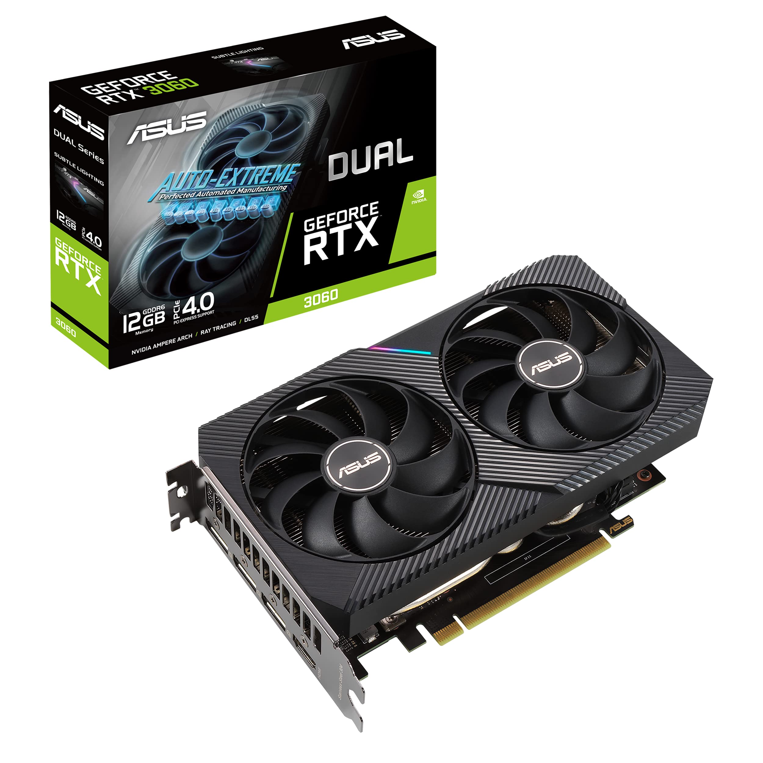 ASUS VCX DUALRTX306012GV2SI GeForce RTX 3060 V2 12GB GDDR6 192B HDMI DP