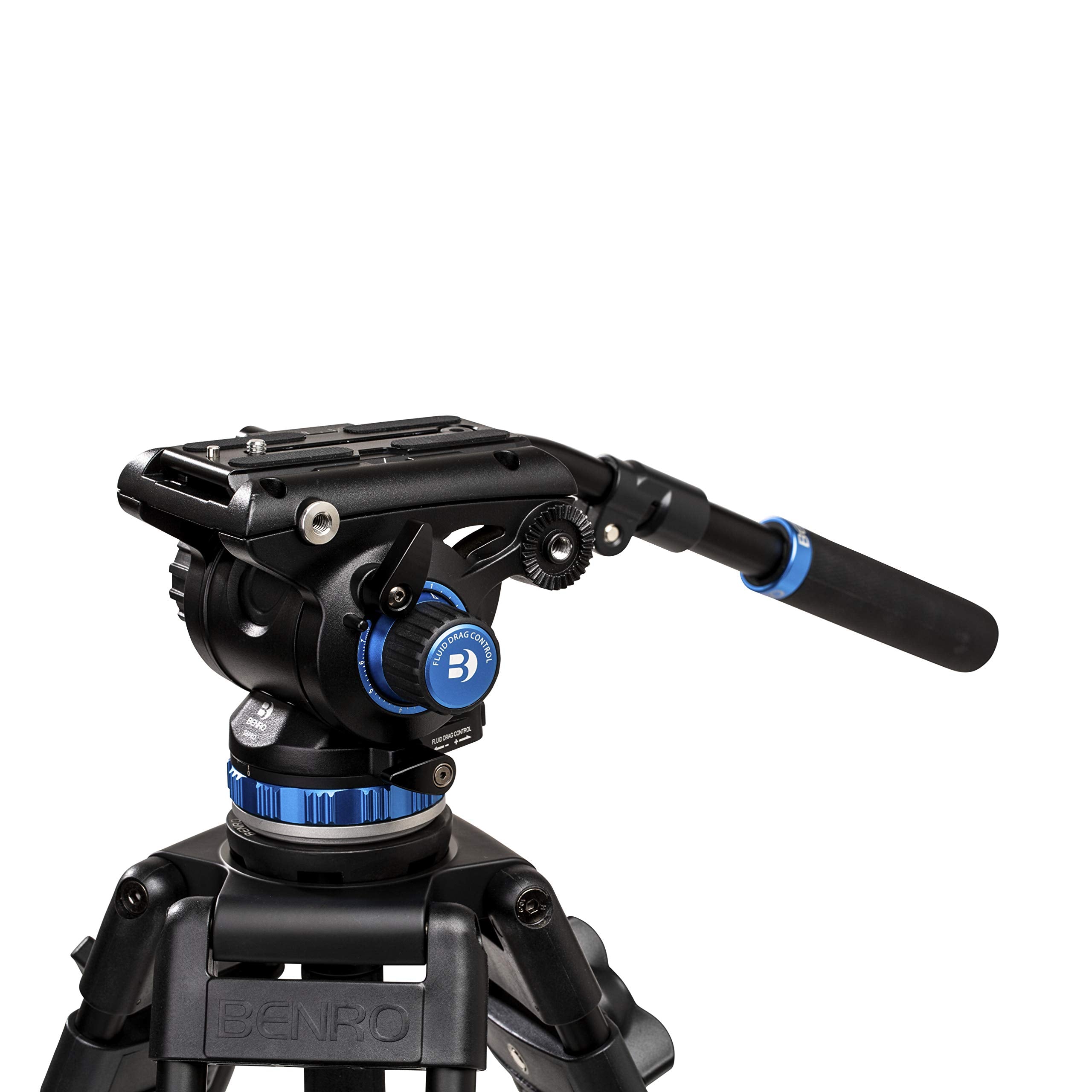 Benro S6 PRO Flat Base Fluid Video Head, 13.2 lb. Max, 6 Step Counterbalance (0-5), 1/4-20 Accessory Mounts, 3/8-16 Head Mount,