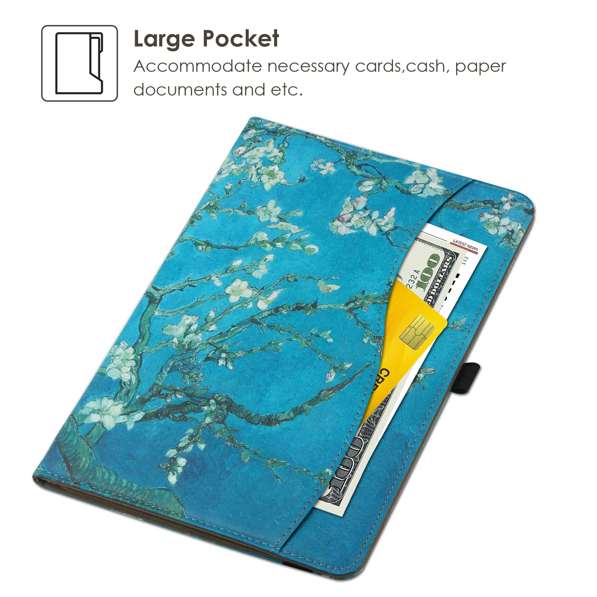 Hgwalp Universal Case For 9 11Inch Tablet,Multi Viewing Angels Pu Leather Stand Folio Case Cover With Handstrap For 9'' 10.1'' 1