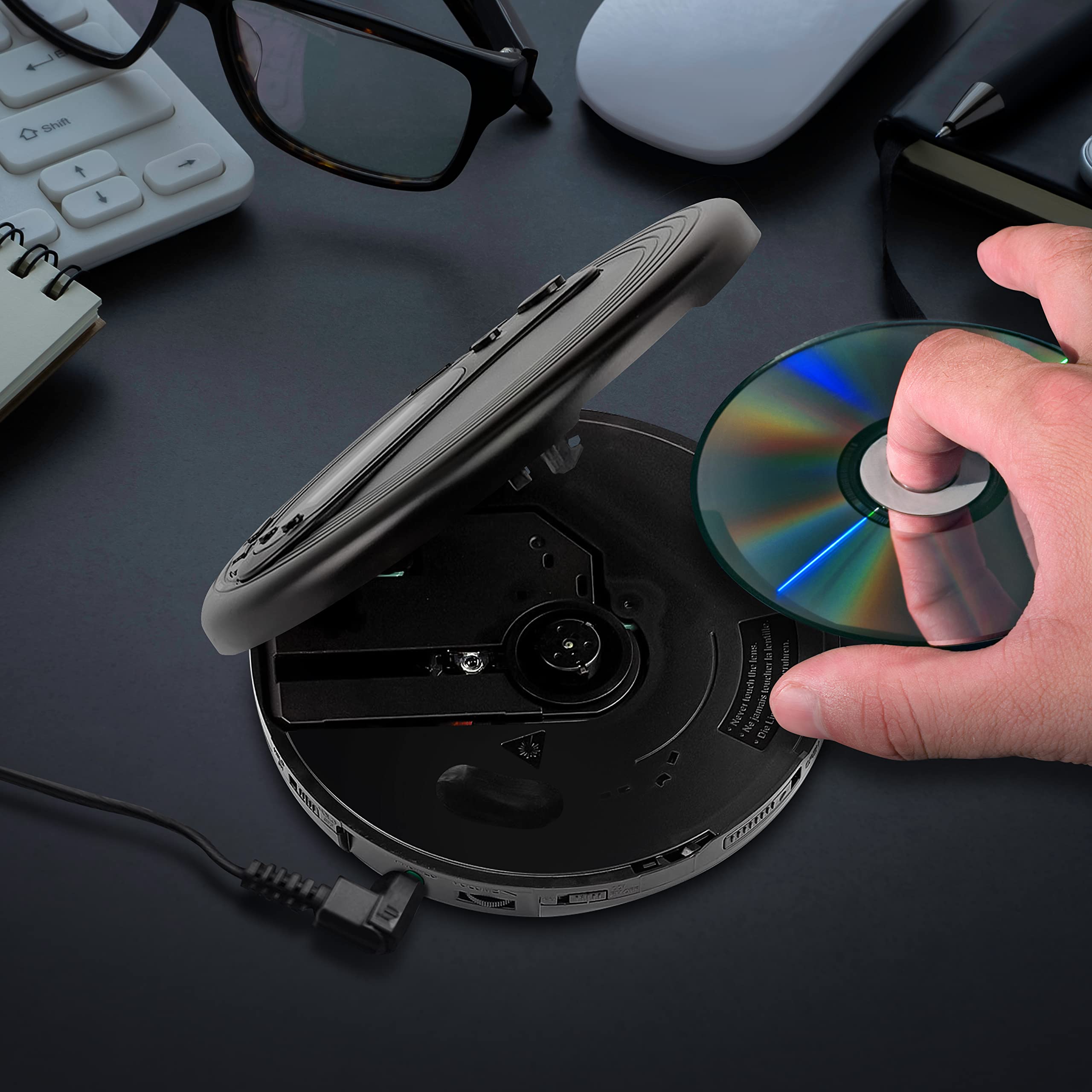 Coby Portable Cd Player With Earbuds, Fm Radio & Mp3 | Skip Protection, Lightweight & Shockproof Music Compact Disc Player | Por