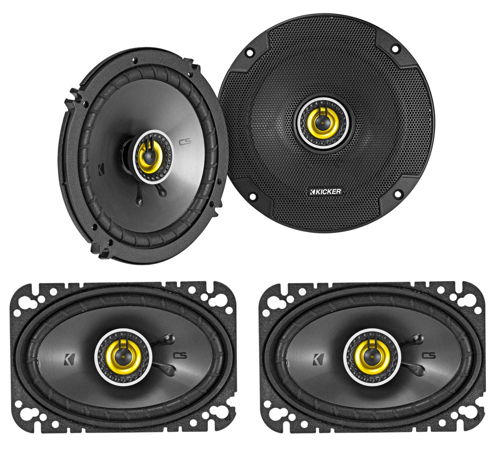 Kicker Bundle Of 2 Items 6 1/2'' Cs 2 Way Speakers With 4''X6'' Cs 2 Way Speakers