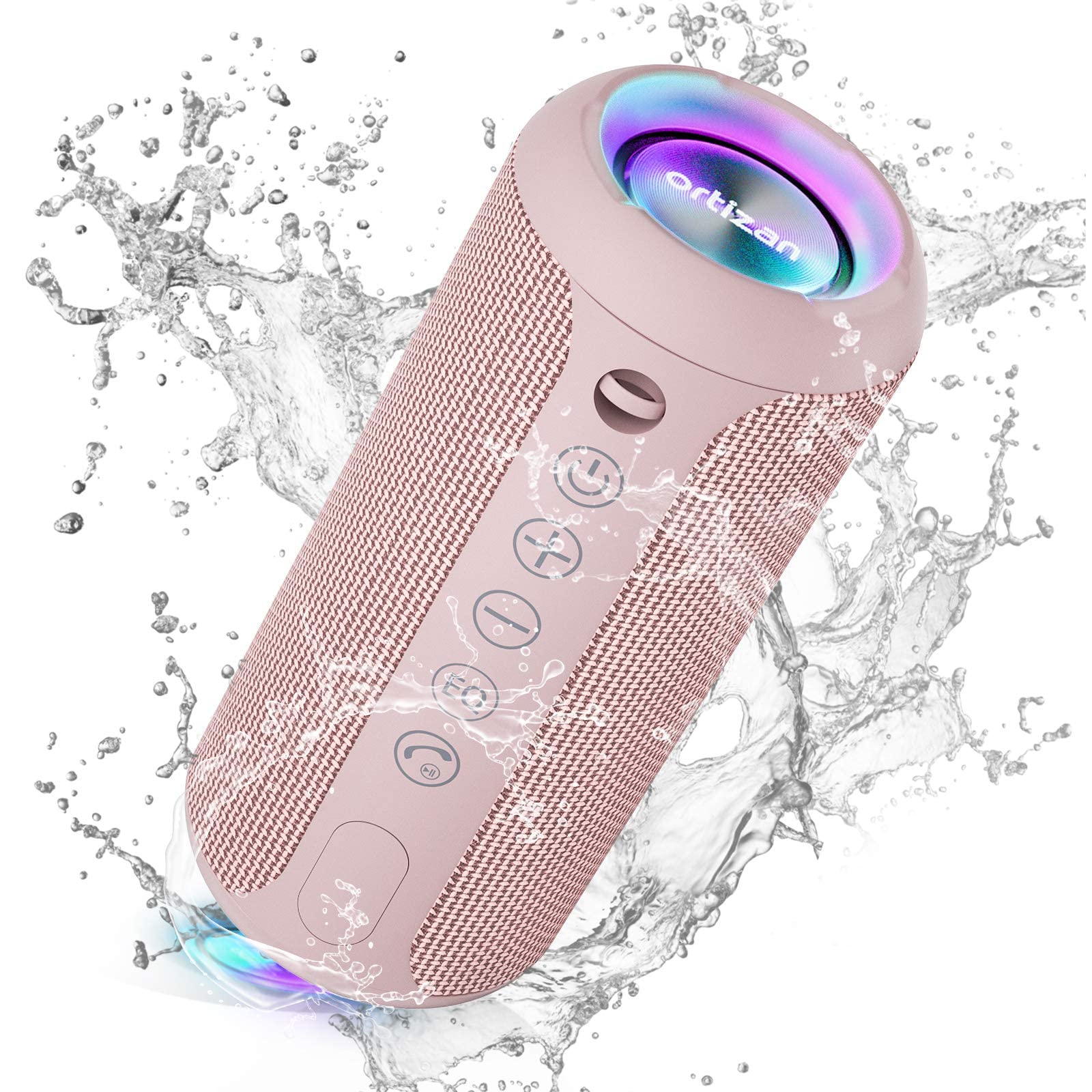 Ortizan Portable Bluetooth Speakers, Ipx7 Waterproof Wireless Speaker With 24W Loud Stereo Sound, Deep Bass, Bluetooth 5.3, Rgb 