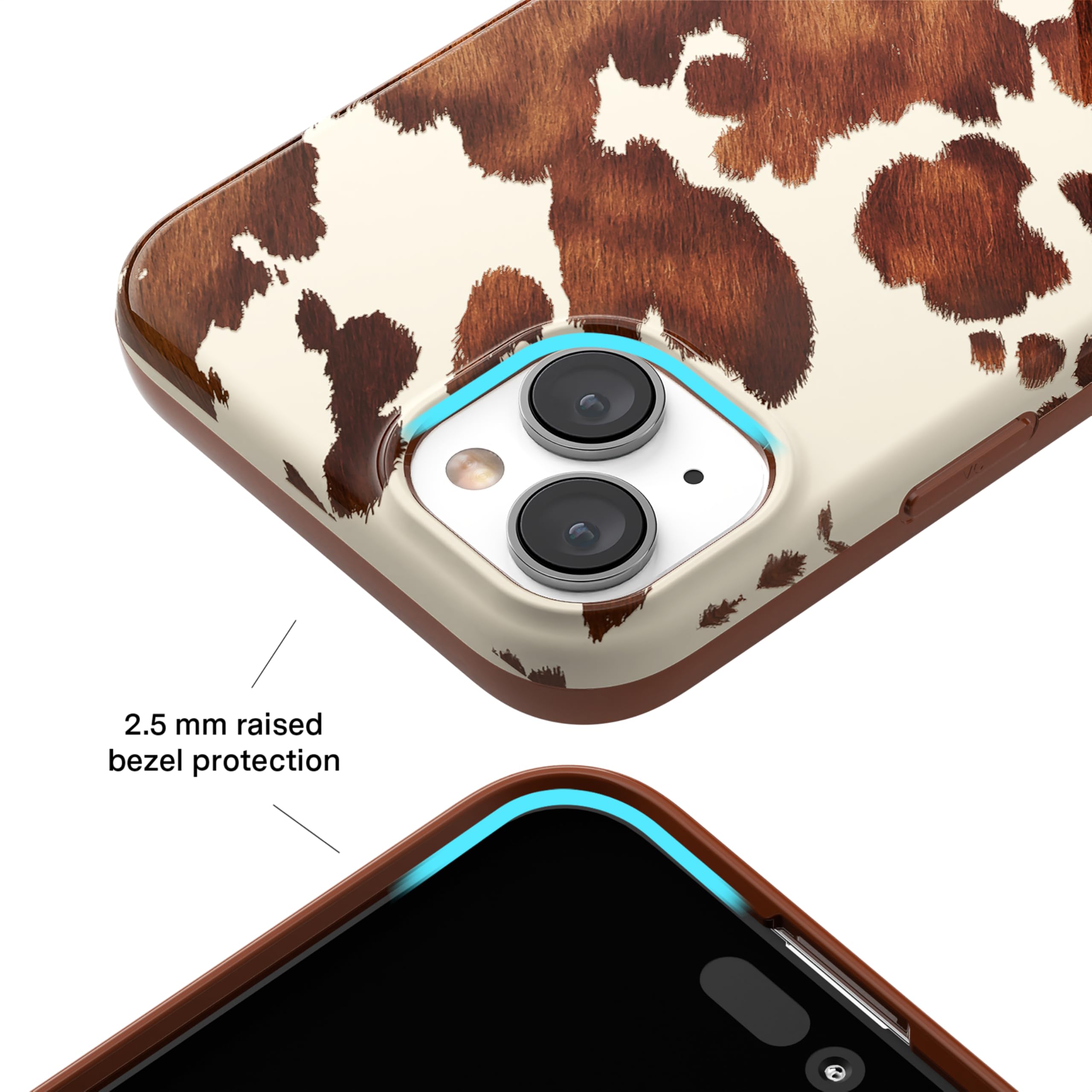 Velvet Caviar For Cow Print Iphone 15 Plus Case Western Style   Compatible With Magsafe [8Ft Drop Tested]   Cocoa Boho Cowprint