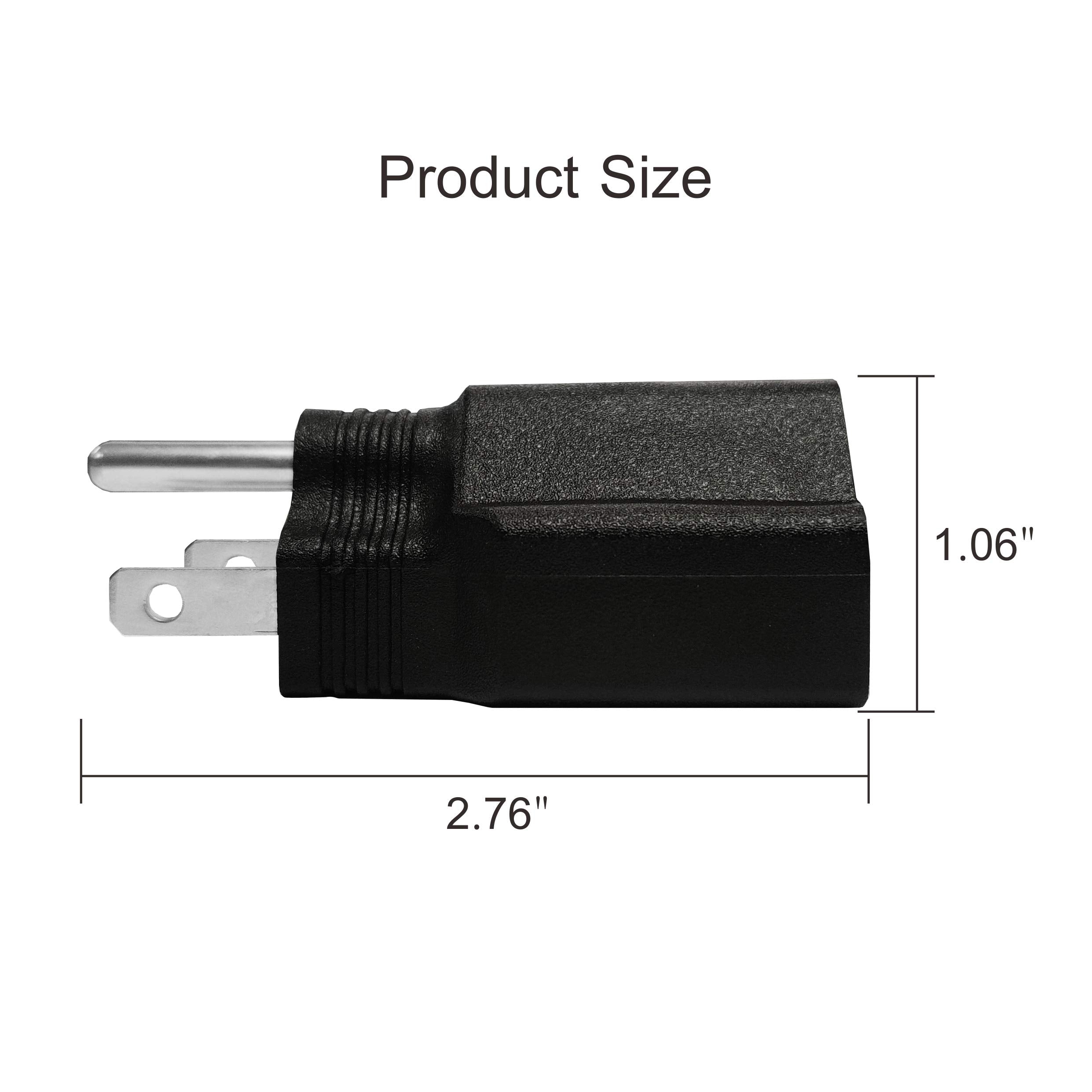 Bloomgrow 220V / 240V To 110V / 120V Plug Adapter Electrical Converter For Us (4Pcs)
