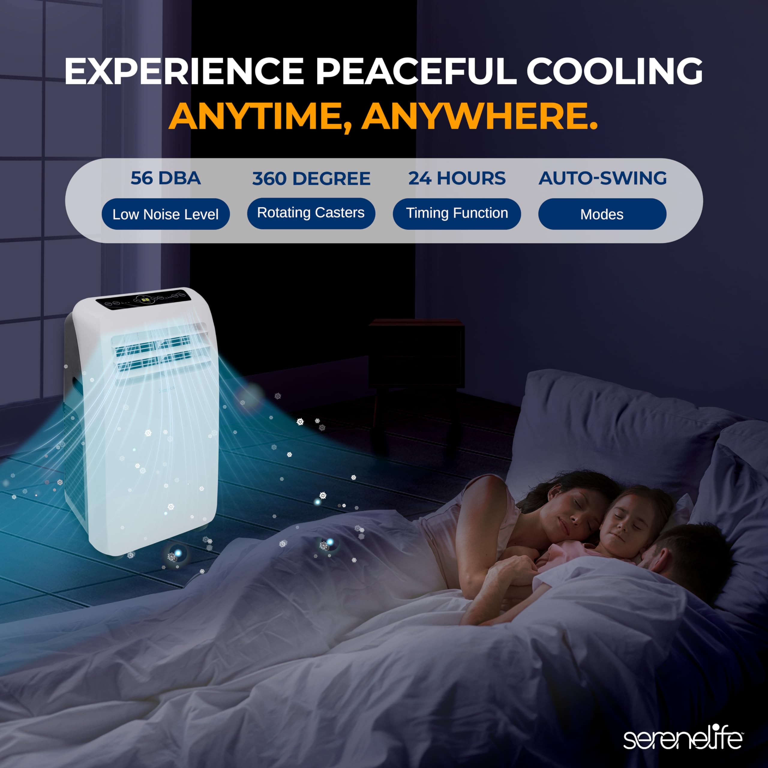 Serenelife Small Air Conditioner Portable 12,000 Btu With Built In Dehumidifier + Heat   Portable Ac Unit For Rooms Up To 550 Sq