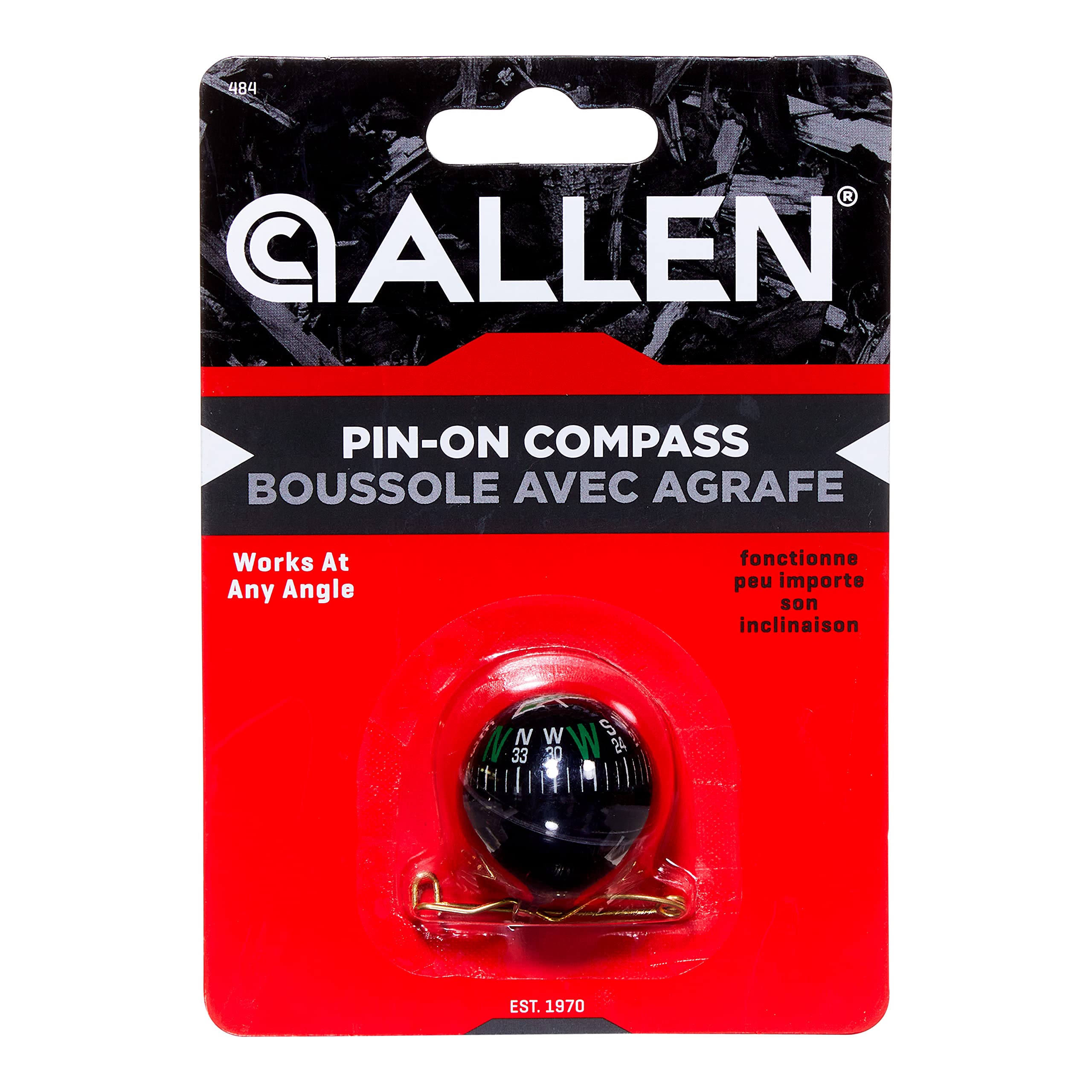 Allen Company Liquid Filled Ball Compass With Pin, Multi, One Size (484)