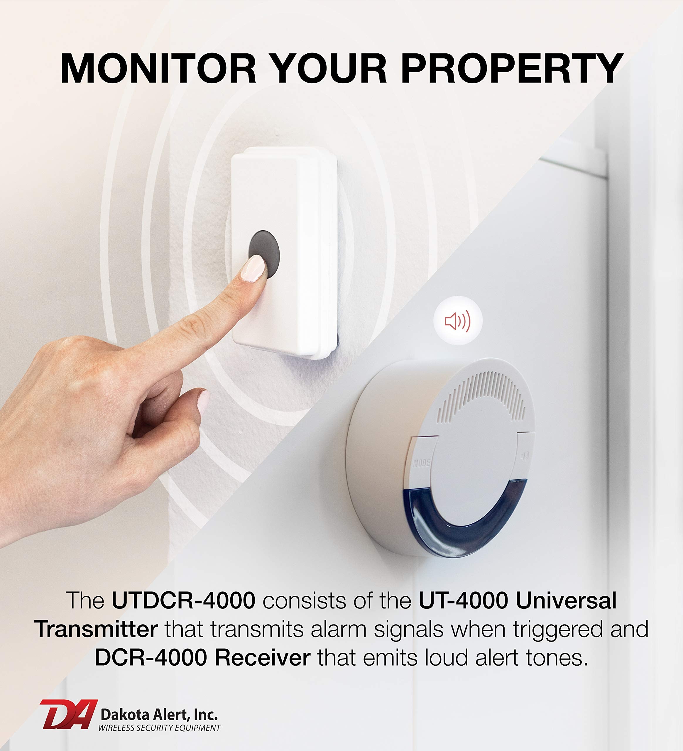 Dakota Alert Wireless Doorbell   Utdcr 4000 One Mile Long Range Wireless Door Bell 4000Ft, Doorbell, Panic Button, Mailbox Alert