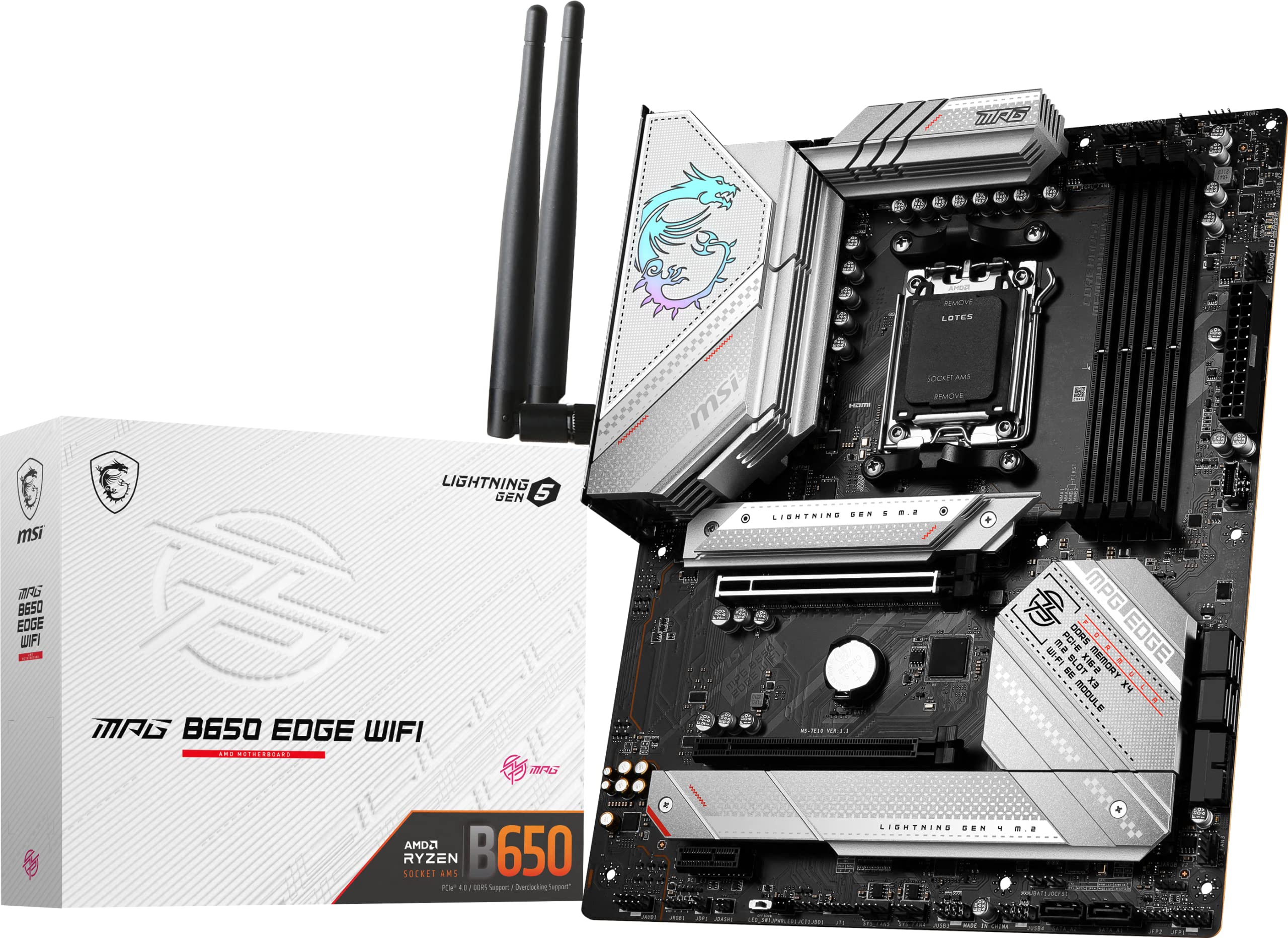 Msi Mpg B650 Edge Wifi Gaming Motherboard (Amd Am5 Atx Ddr5 Pcie 4.0 M.2 Sata 6Gbs Usb 3.2 Gen 2 Hdmidp Wi Fi 6E Amd Ryzen 7000