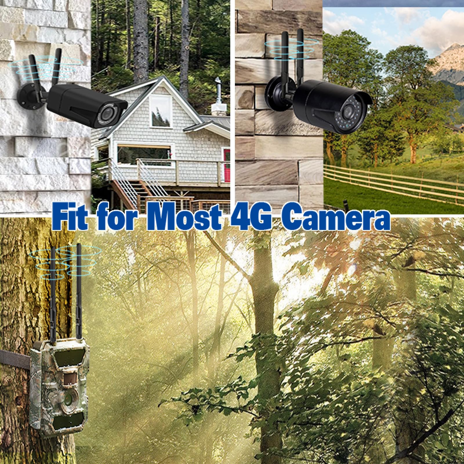 Bingfu 4G Lte 8Dbi Sma Male Antenna (2 Pack) Compatible With 4G Lte Wireless Cpe Router Hotspot Cellular Gateway Trail Camera Ga