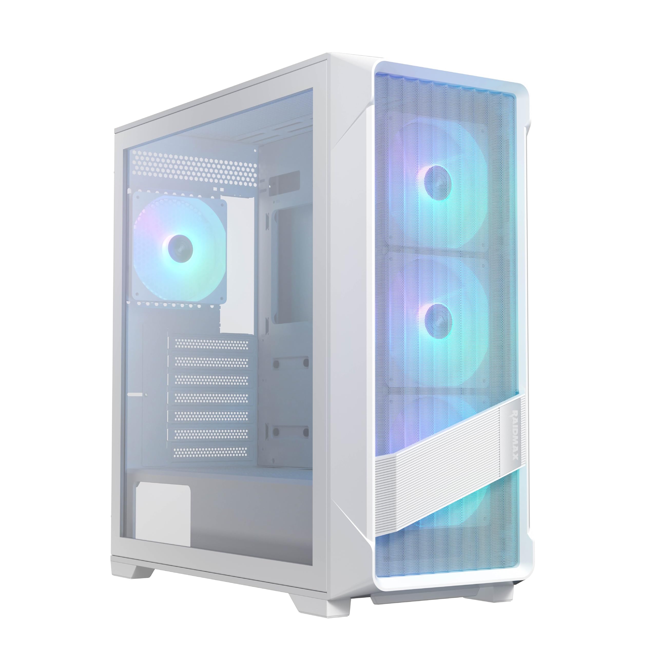 Raidmax X603 Atx Desktop Computer Gaming Pc Case Mid Tower Pc Case Pre Install X 4 Addressable Rgb Argb Fans Atx Usb 3.0 Tempere