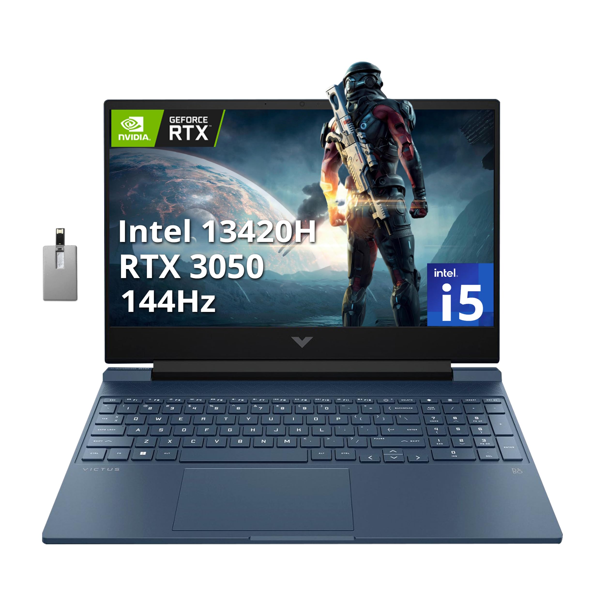 Hp Victus Gaming Laptop, 15.6'' Fhd 144Hz Ips Display, Intel Core I5-13420H, 16Gb Ram, 512Gb Pcie Ssd, Nvidia Geforce Rtx 3050, 
