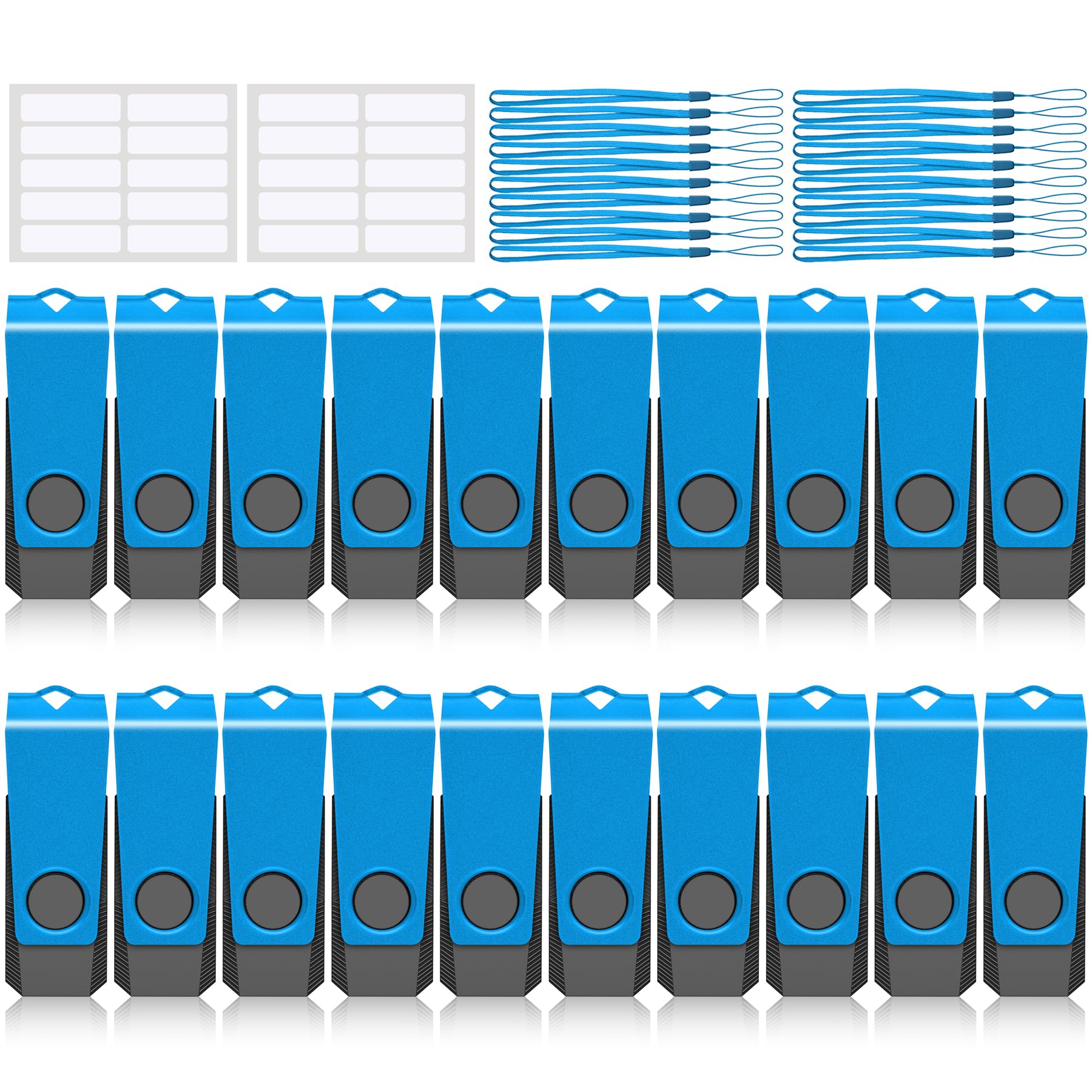 USB Flash Drives 20 Pack 2GB Flash Drive AGECASH USB 2.0 Thumb Drives Swivel Zip Jump Drive Mulitpack Flashdrive Memory Stick Pe