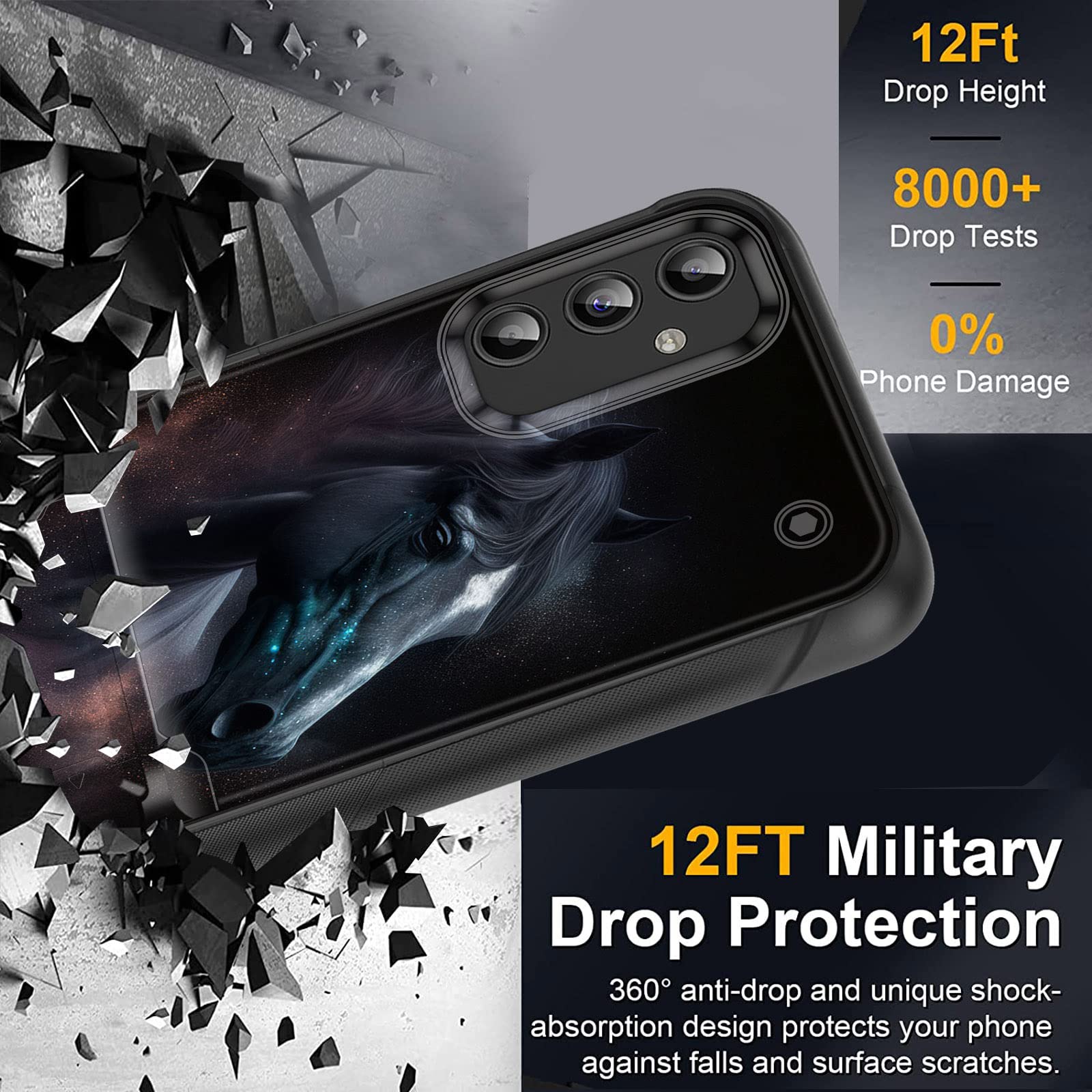 Efgwsder For Galaxy A14 5G Case With Kickstand,Dual Layer Hybrid Hard Pc & Soft Silicone Rugged Shockproof Protective Phone Case