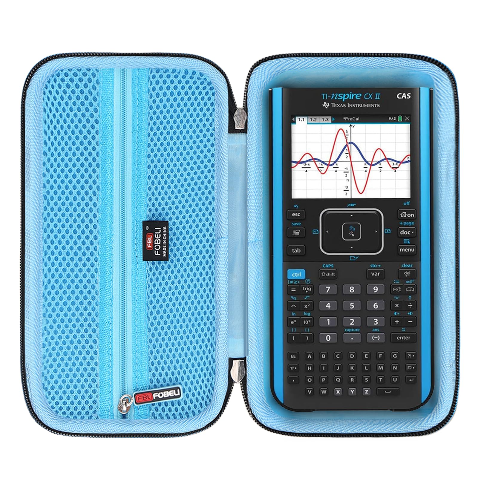 Fblfobeli Carrying Case Compatible With Texas Instruments Ti Nspire Cx Ii Cas Color Graphing Calculator, Waterproof Shockproof P