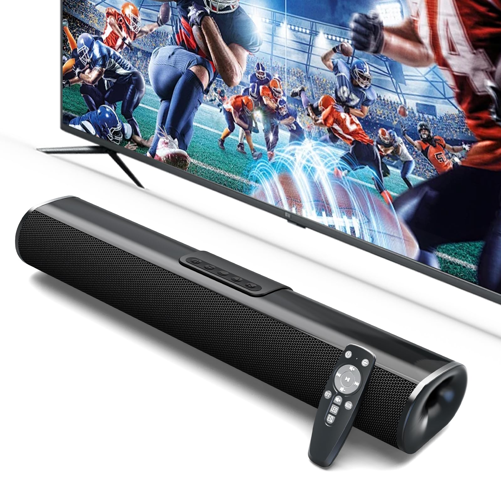 Unisyomyo 50W Sound Bar for Smart TV, 2.0 ch Soundbar with Bluetooth 5.3/ARC/Opt/AUX Connect, Surround Sound System for TV with