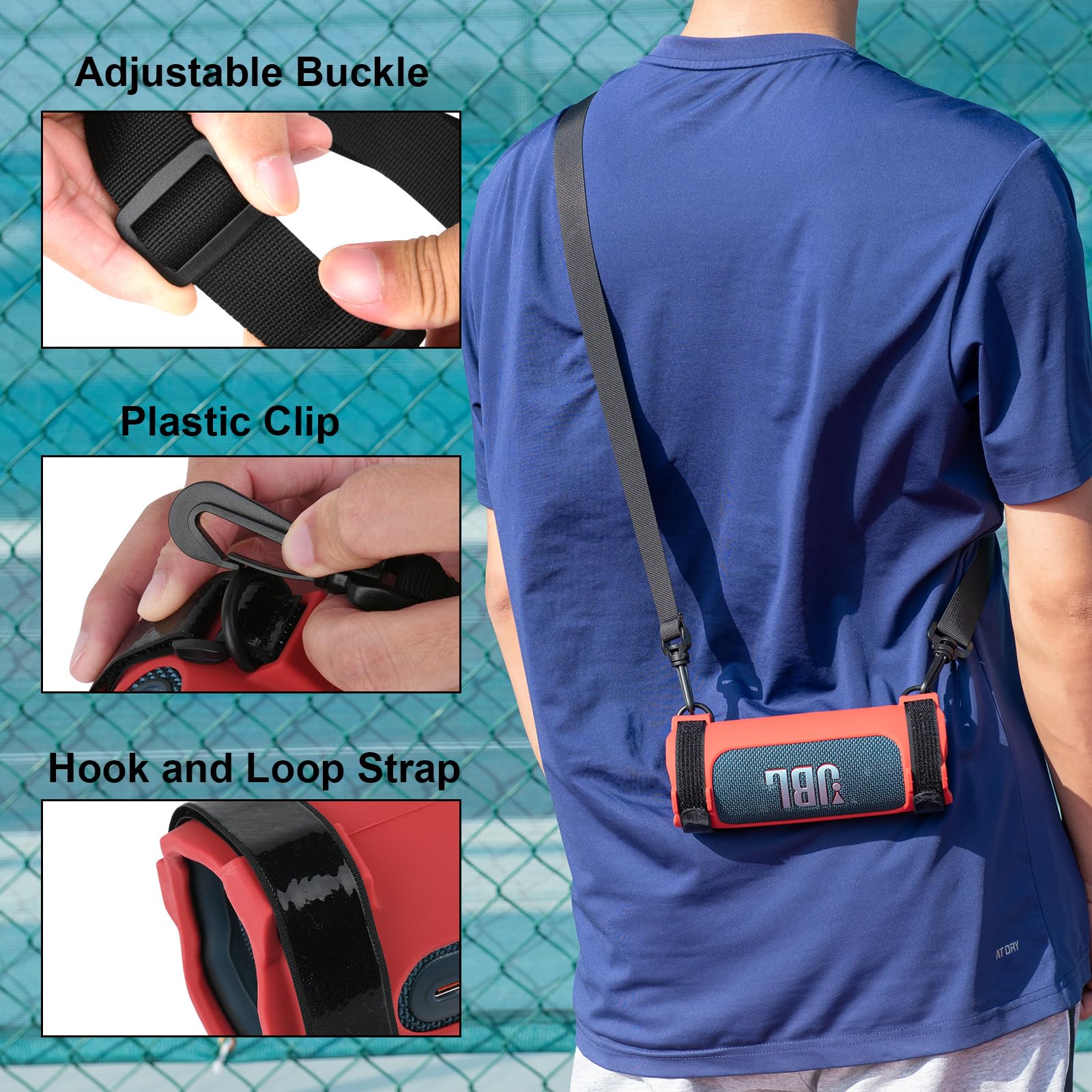 Txesign Silicone Case Cover Compatible With Jbl Flip 6 Bluetooth Speaker, Protective Case Jbl Flip 6 Travel Speaker Pouch With S