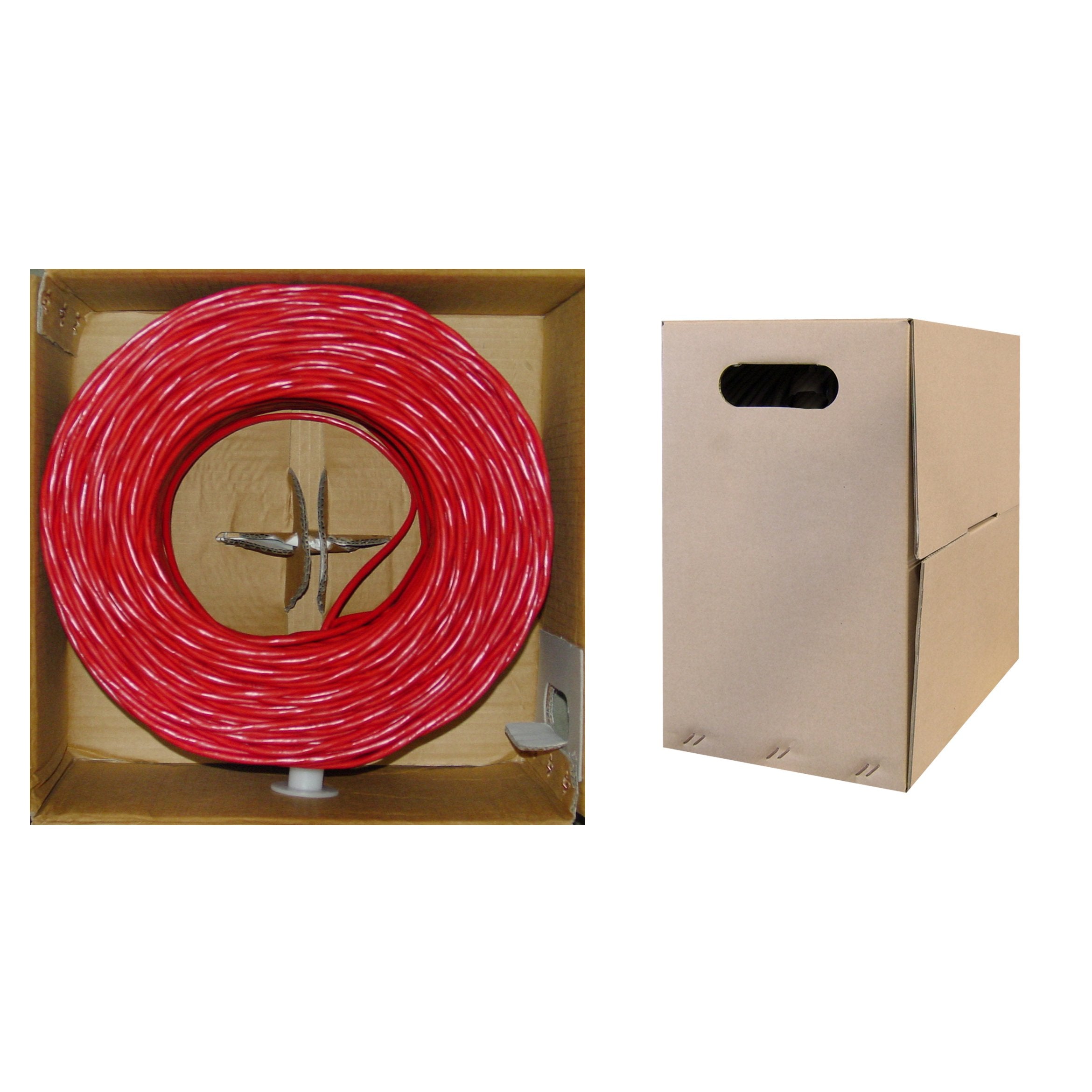Accl 1000Ft Cat6 Utp Ethernet Cable, Solid, Pullbox, Red, 1Pk