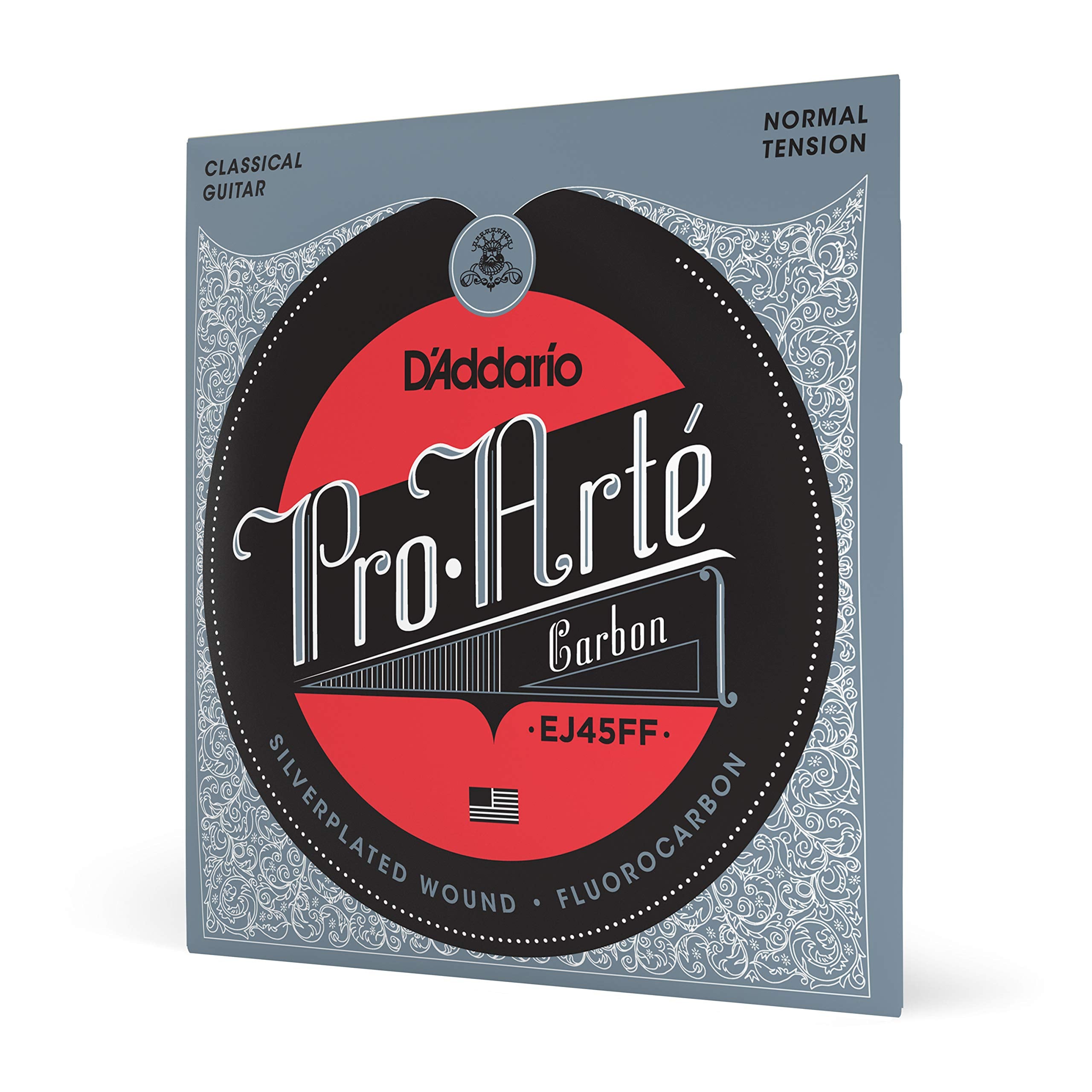 DAddario Guitar Strings - Pro-Arte Classical Guitar Strings - EJ45FF Carbon Strings - Silver Plated Wrap, Composite Dynacore, C