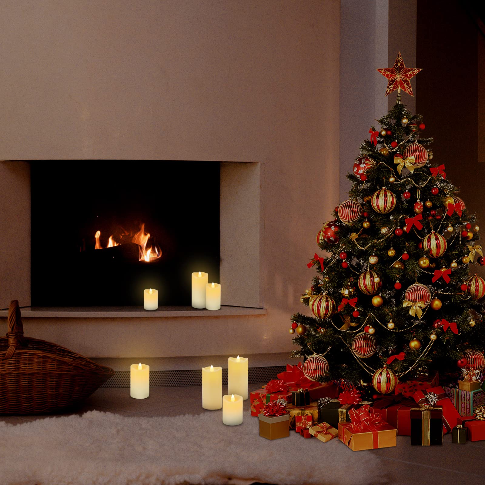 Aignis Indoor Flameless Led Candles Battery Operated With Remote Timer And Wax Like Shell For Home/Wedding/Holiday Decor, Set Of