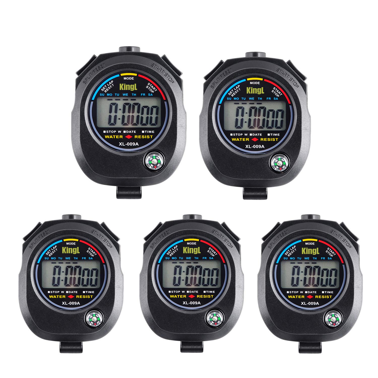 Kingl Digital Stopwatch Timer   Interval Timer With Large Display (Stopwatch*5)
