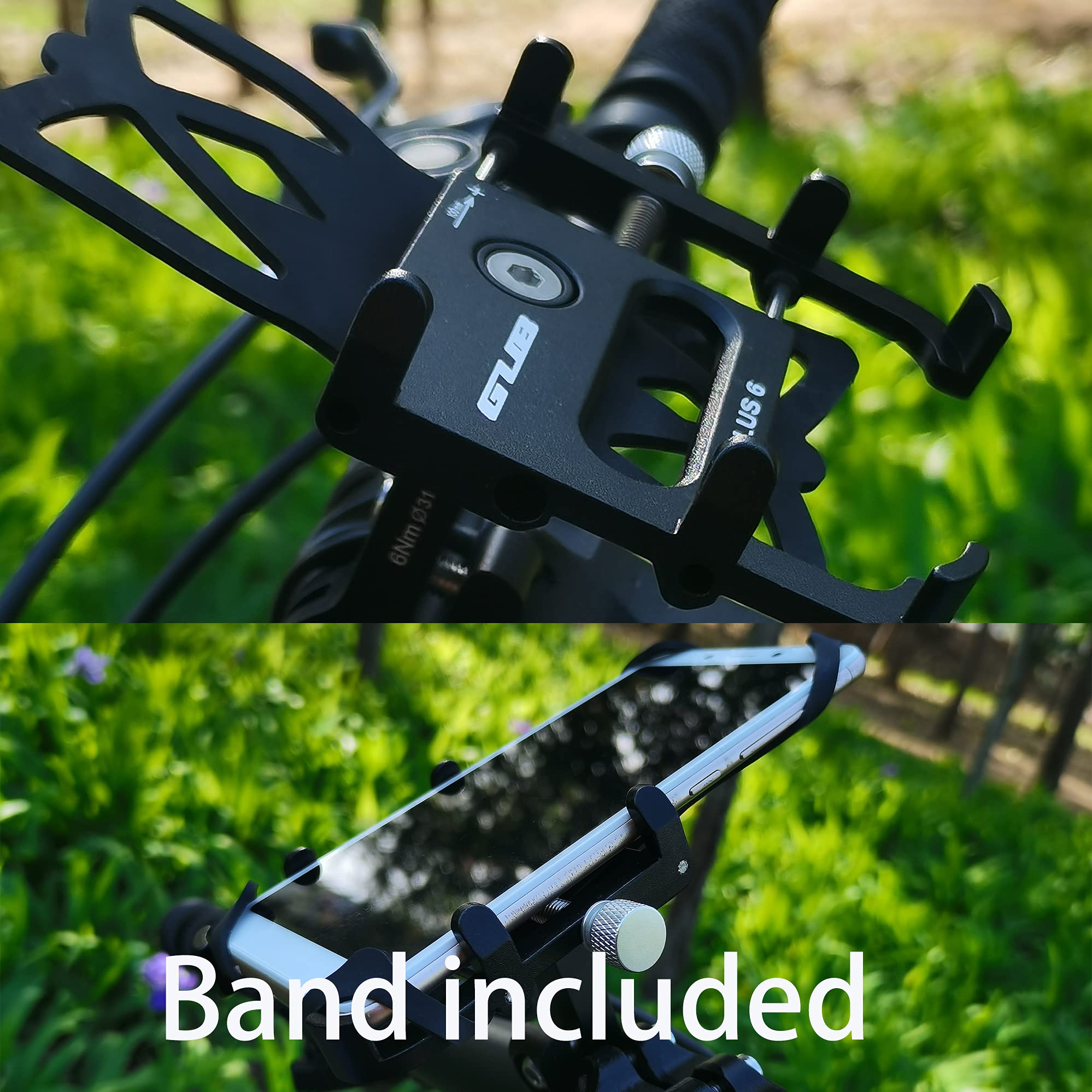 Gub Bike Phone Mount Holder, Aluminum Motorcycle Phone Holder Mount 360 Rotation For Iphone 13 14 15 Pro Max 16 Pro, Samsung S24